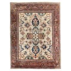 Persian Sultanabad Area Rugs Circa 1880 - Wool Blue Ivory Pink Red - 92425