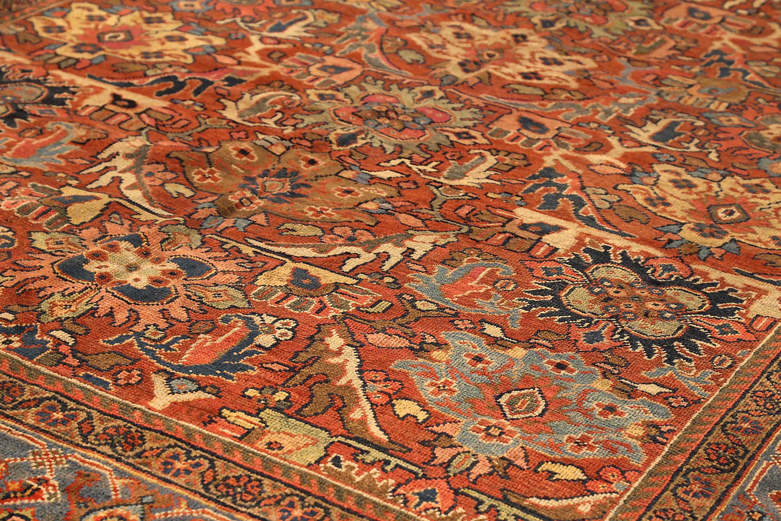 Persische Sultanabad-Teppiche aus Wolle in Blau, Elfenbein und Rot 73044 (Asiatisch) im Angebot