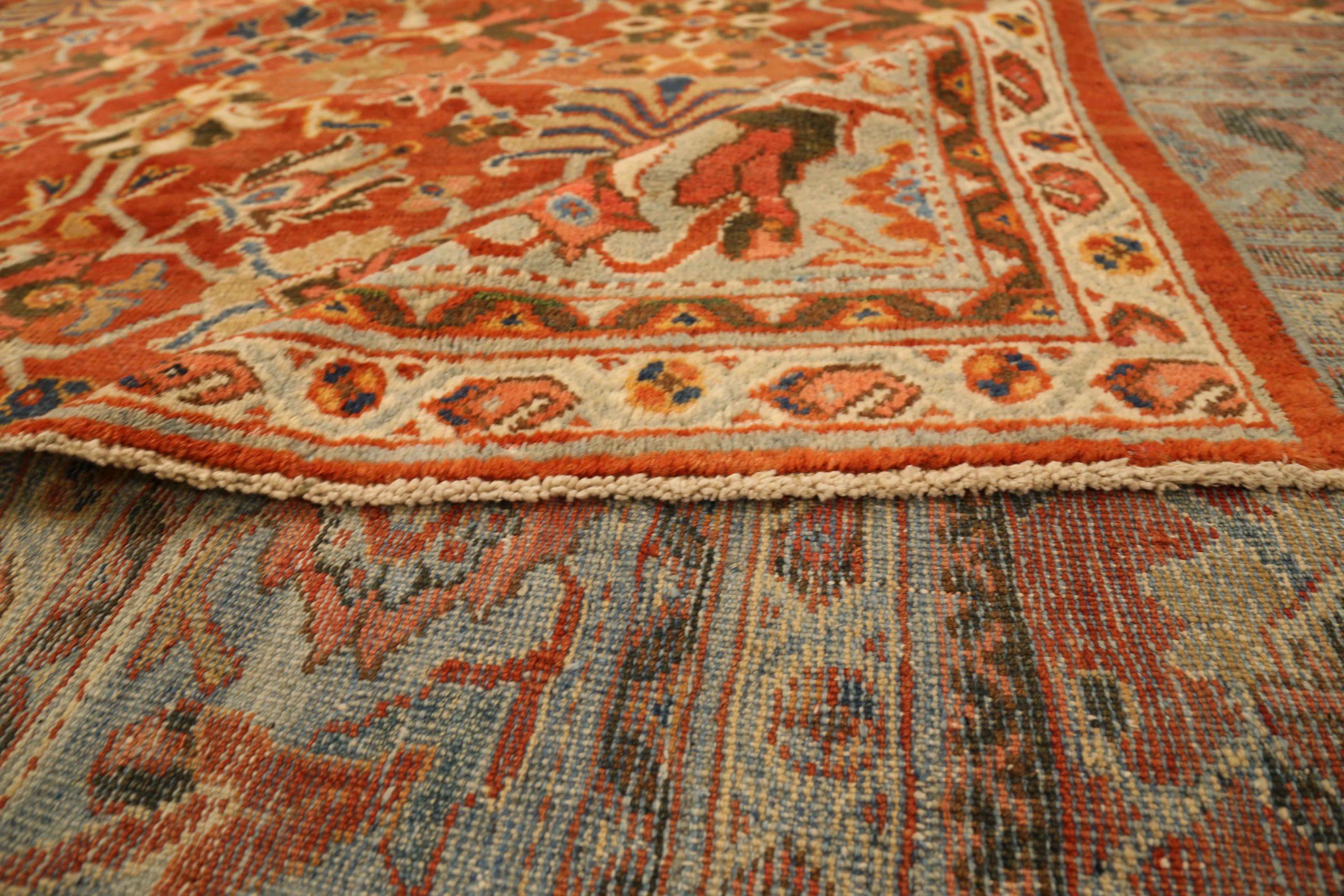 Persische Sultanabad-Teppiche Circa 1880 - Wolle Blau Elfenbein Rot 73340 im Zustand „Hervorragend“ im Angebot in Dallas, TX