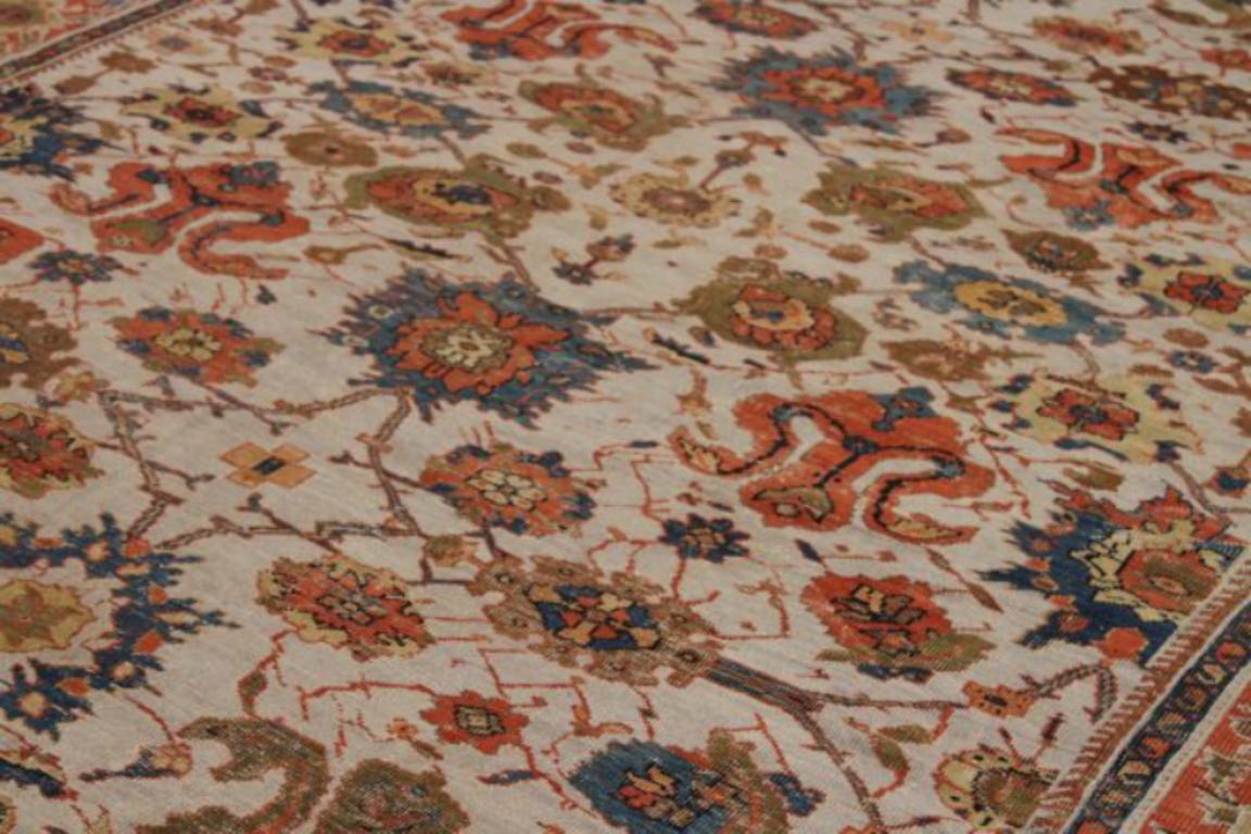 Persische Sultanabad-Teppiche Circa 1880 - Wolle Blau Elfenbein Rot Design - 91756 (20. Jahrhundert) im Angebot