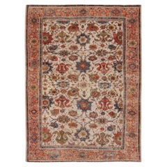 Persische Sultanabad-Teppiche Circa 1880 - Wolle Blau Elfenbein Rot Design - 91756