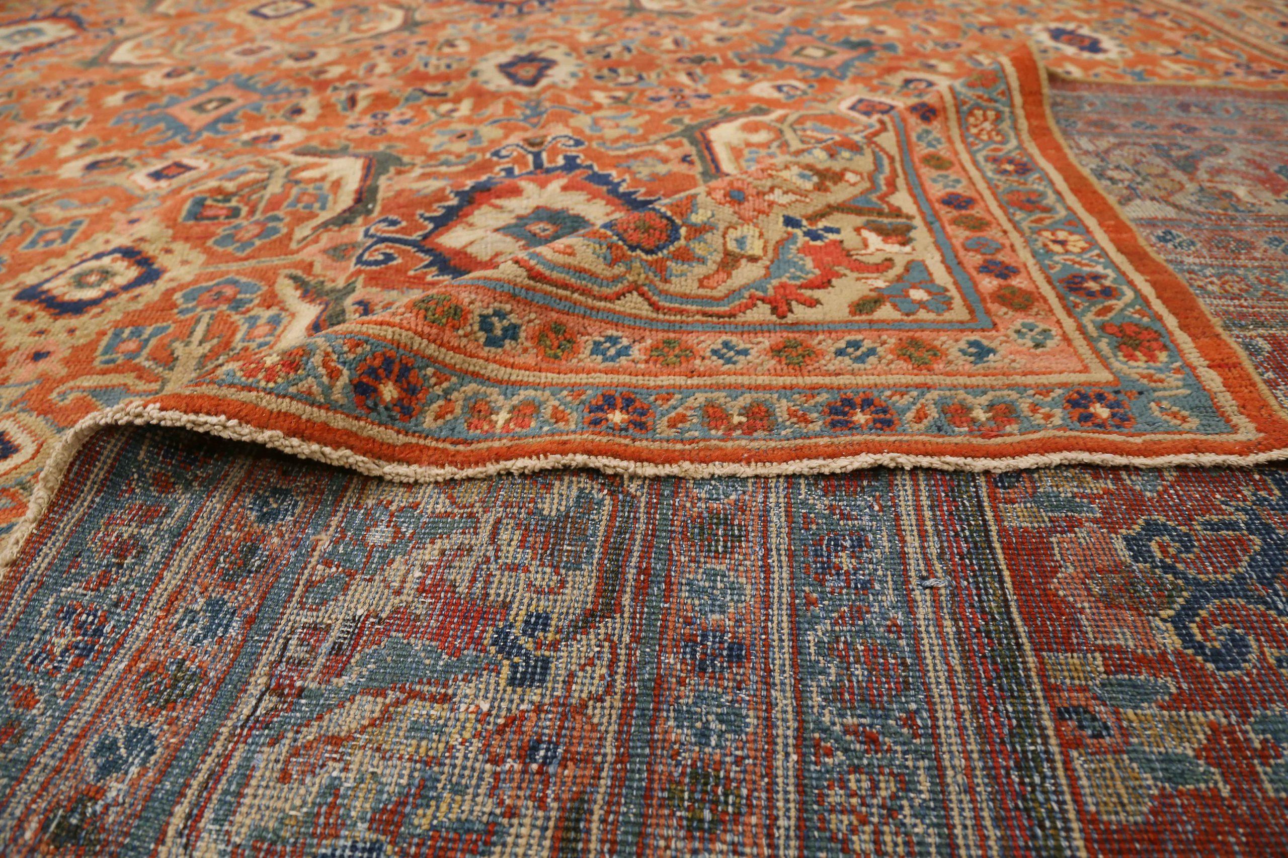 Persische Sultanabad-Teppiche aus Wolle in Blau, Elfenbein und Rot 72962 im Zustand „Hervorragend“ im Angebot in Dallas, TX