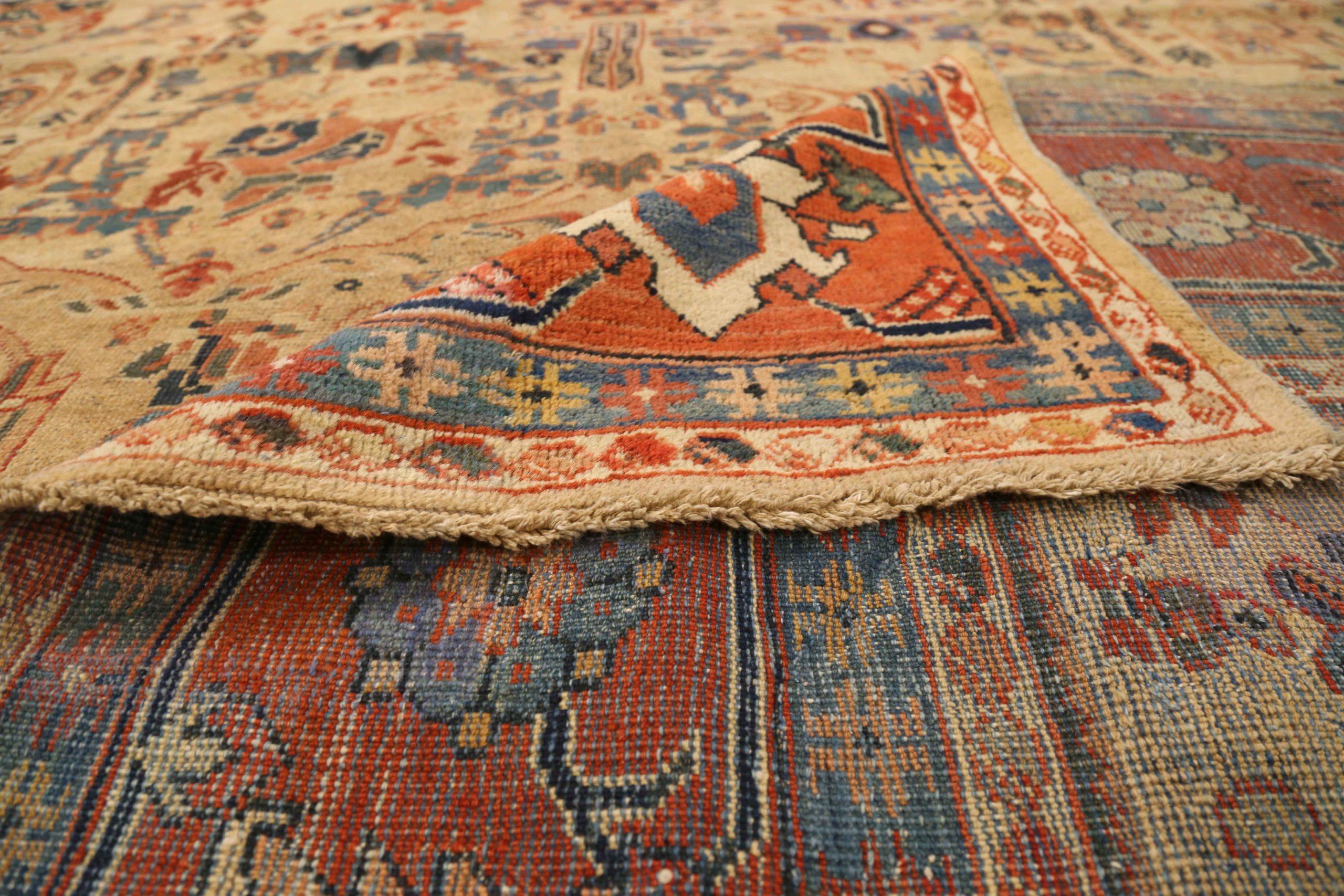 Persische Sultanabad-Teppiche Circa 1880 - Wolle Blau Elfenbein Rot 72963 (20. Jahrhundert) im Angebot
