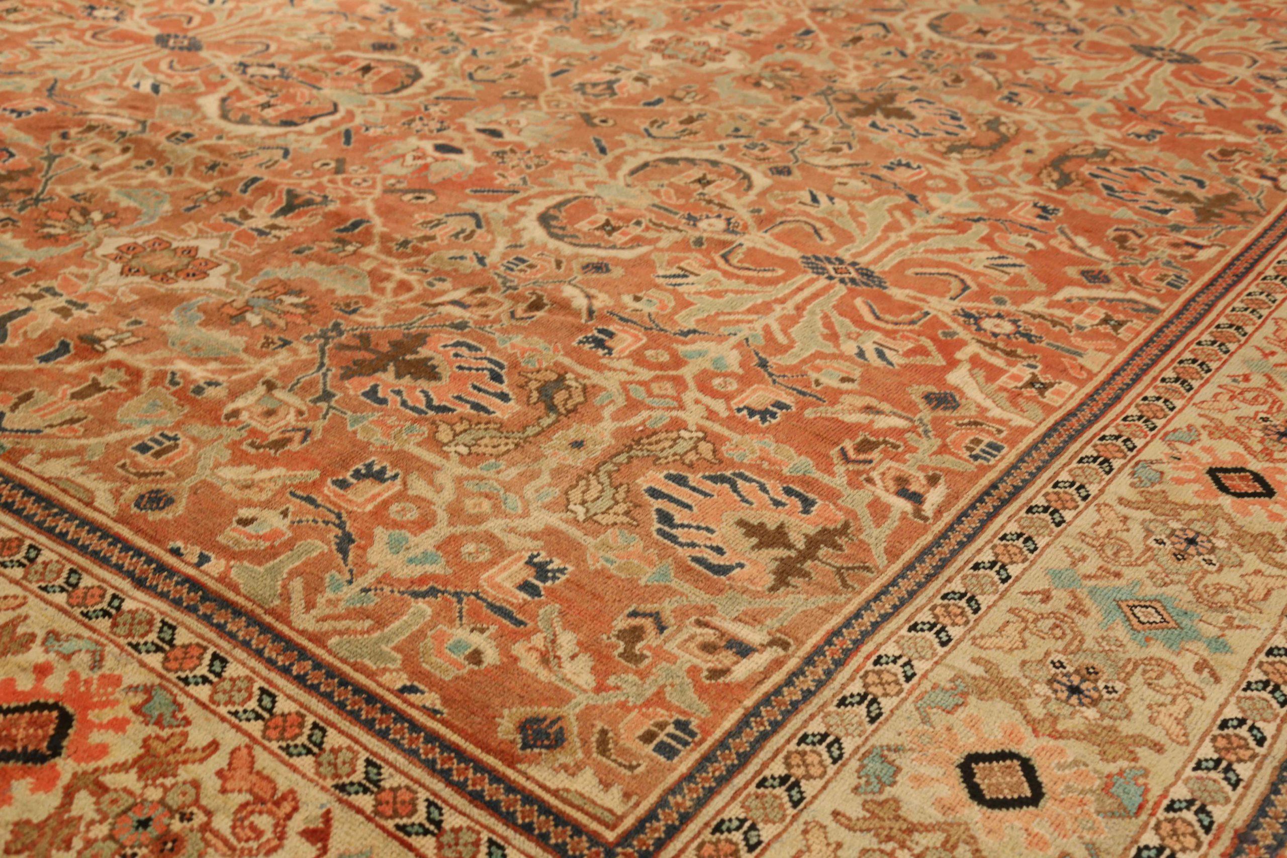 Persische Sultanabad Teppiche - Wolle Braun Grün Elfenbein Rot 72814 (Asiatisch) im Angebot