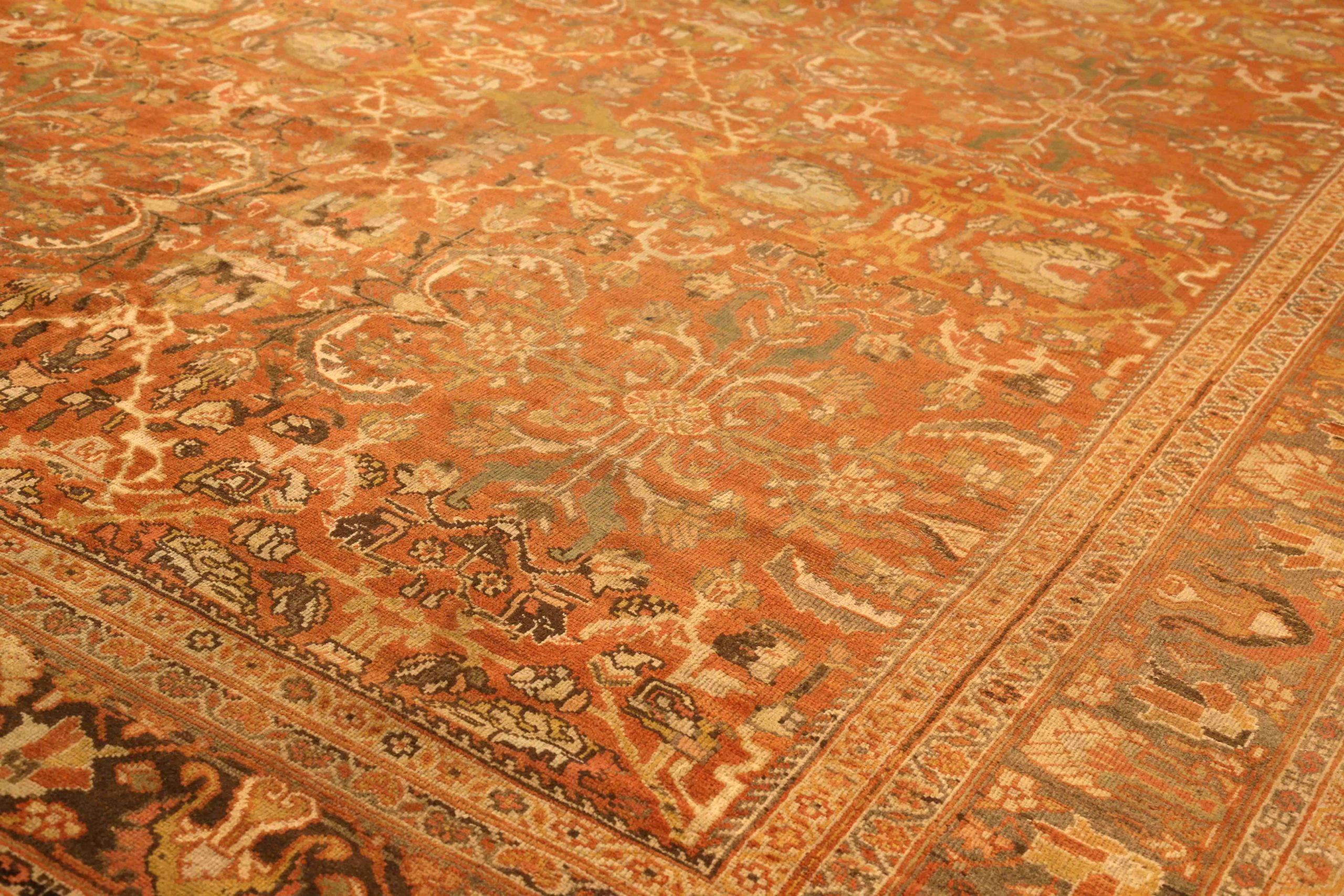 Persische Sultanabad-Teppiche Circa 1880 - Wolle Grün Elfenbein Rot 73832 (Asiatisch) im Angebot