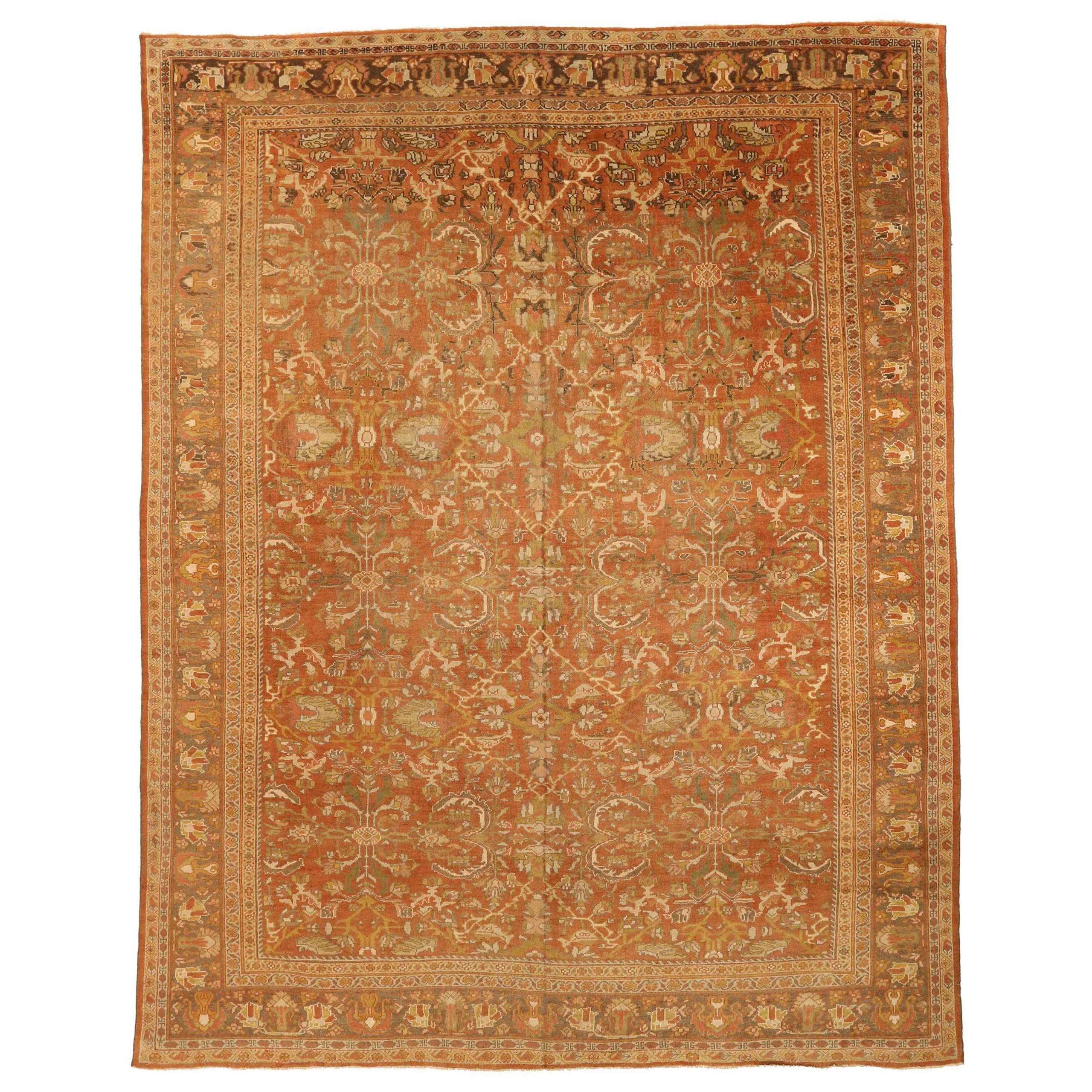 Tappeti persiani Sultanabad Rugs Circa 1880 - Lana Verde Avorio Rosso 73832