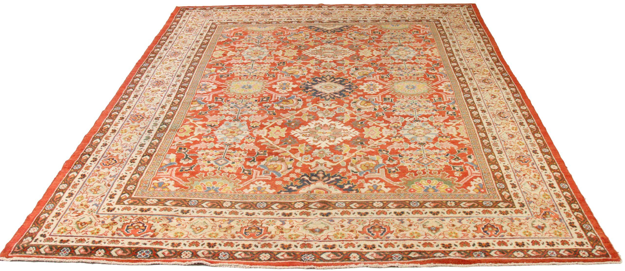 Scopri l'eleganza dei Sultanabad Rugs persiani con i tappeti CIRCA del 1880. Progettato con lana e verde-avorio-rosso, questo design esclusivo è perfetto per valorizzare il tuo spazio.