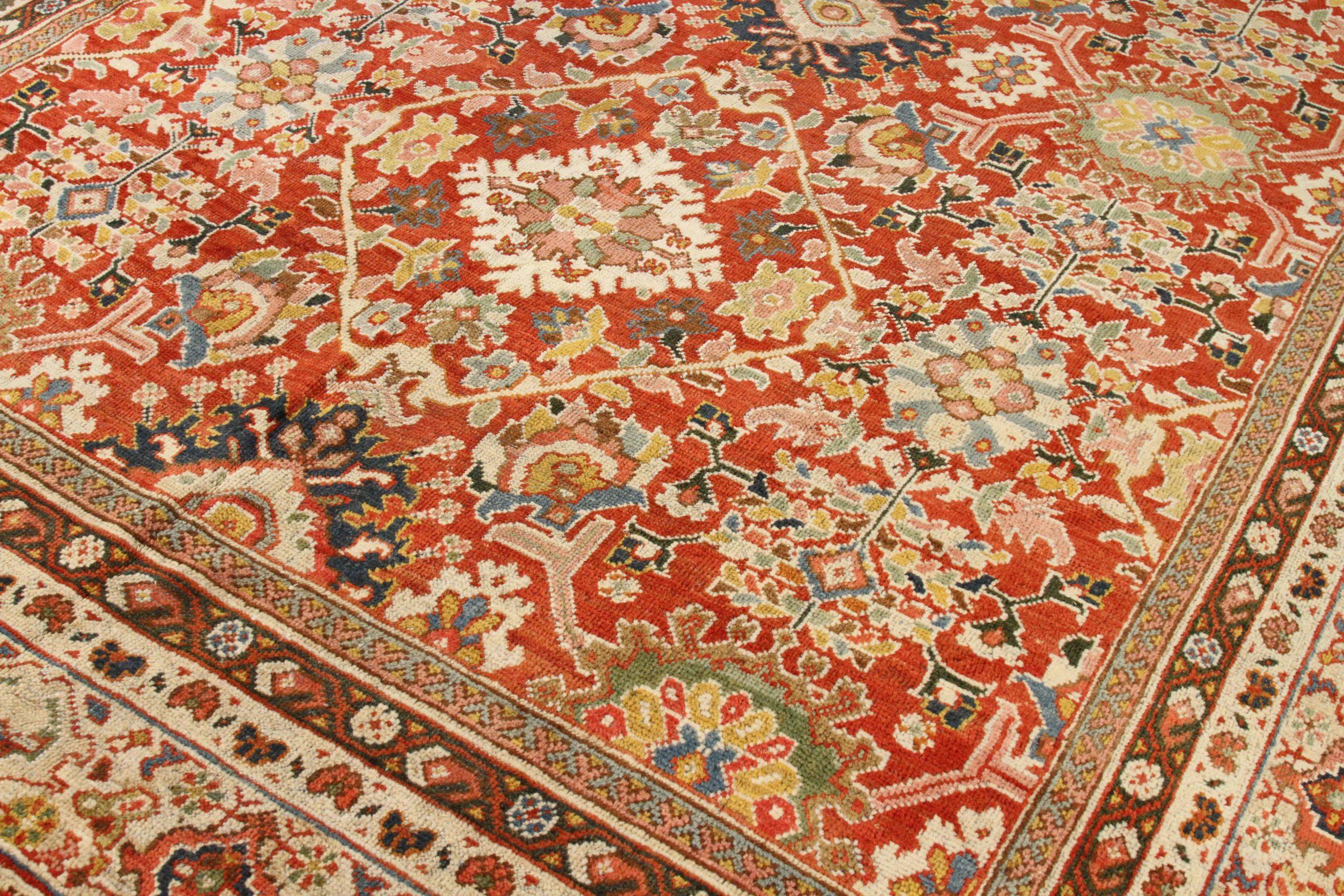 Asiatico Tappeti persiani Sultanabad Rugs Circa 1880 - Lana Verde Avorio Rosso 73931 in vendita