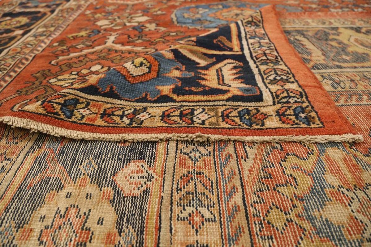 Persische Sultanabad Bereich Teppiche CIRCA 1880 - Wolle Marineblau Rot Gelb 72053 (Asiatisch) im Angebot