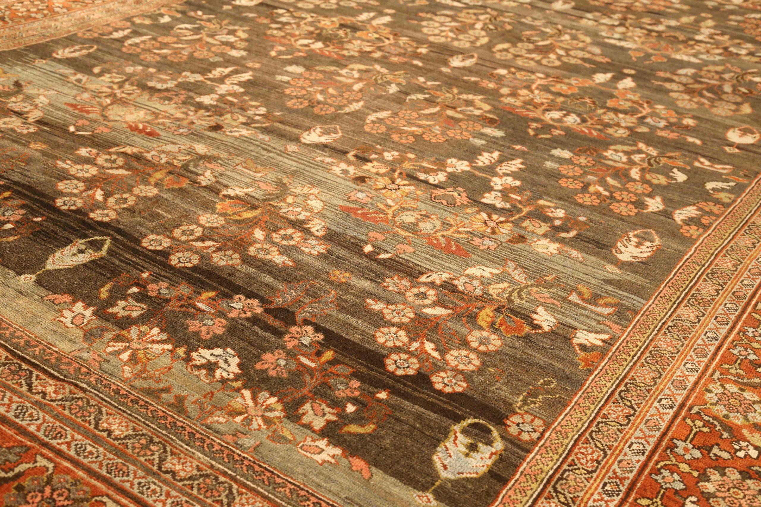 Persische Sultanabad Bereich Teppiche CIRCA 1910 - Wolle Brown Elfenbein Rot 73700 (Asiatisch) im Angebot