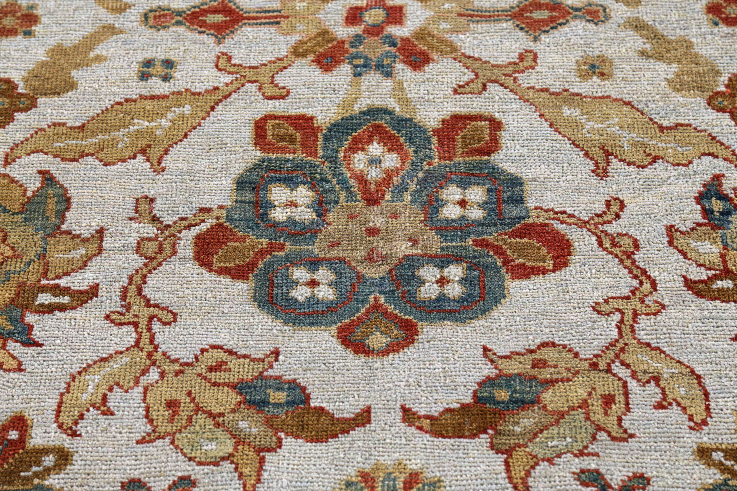 Persische Sultanabad-Teppiche Circa 1910 - Wolle Elfenbeinrot Design - 91476 (20. Jahrhundert) im Angebot