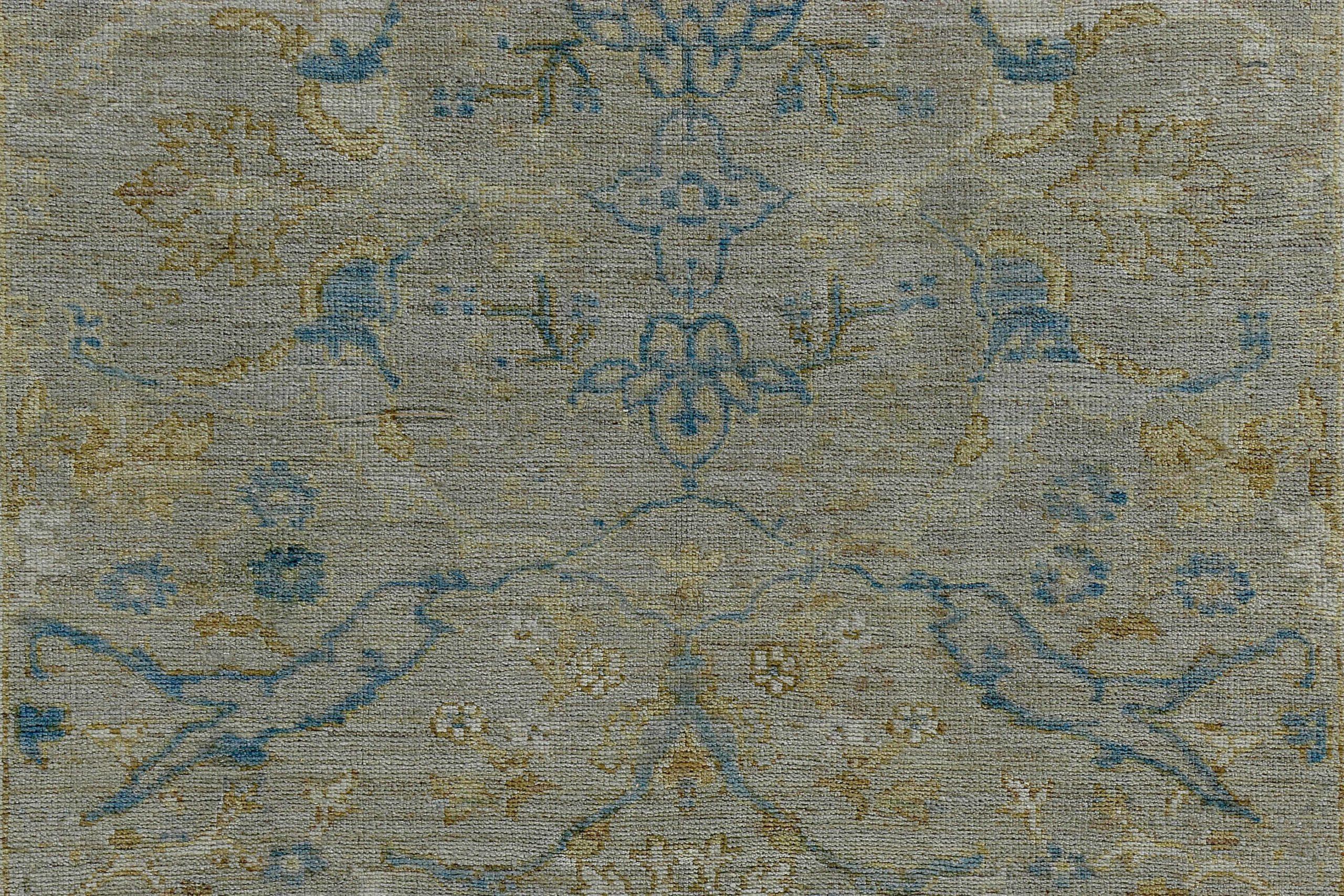 Persische Sultanabad-Teppiche Circa 1990 - Wolle Blau Grau Grün Design - 89117 (Asiatisch) im Angebot