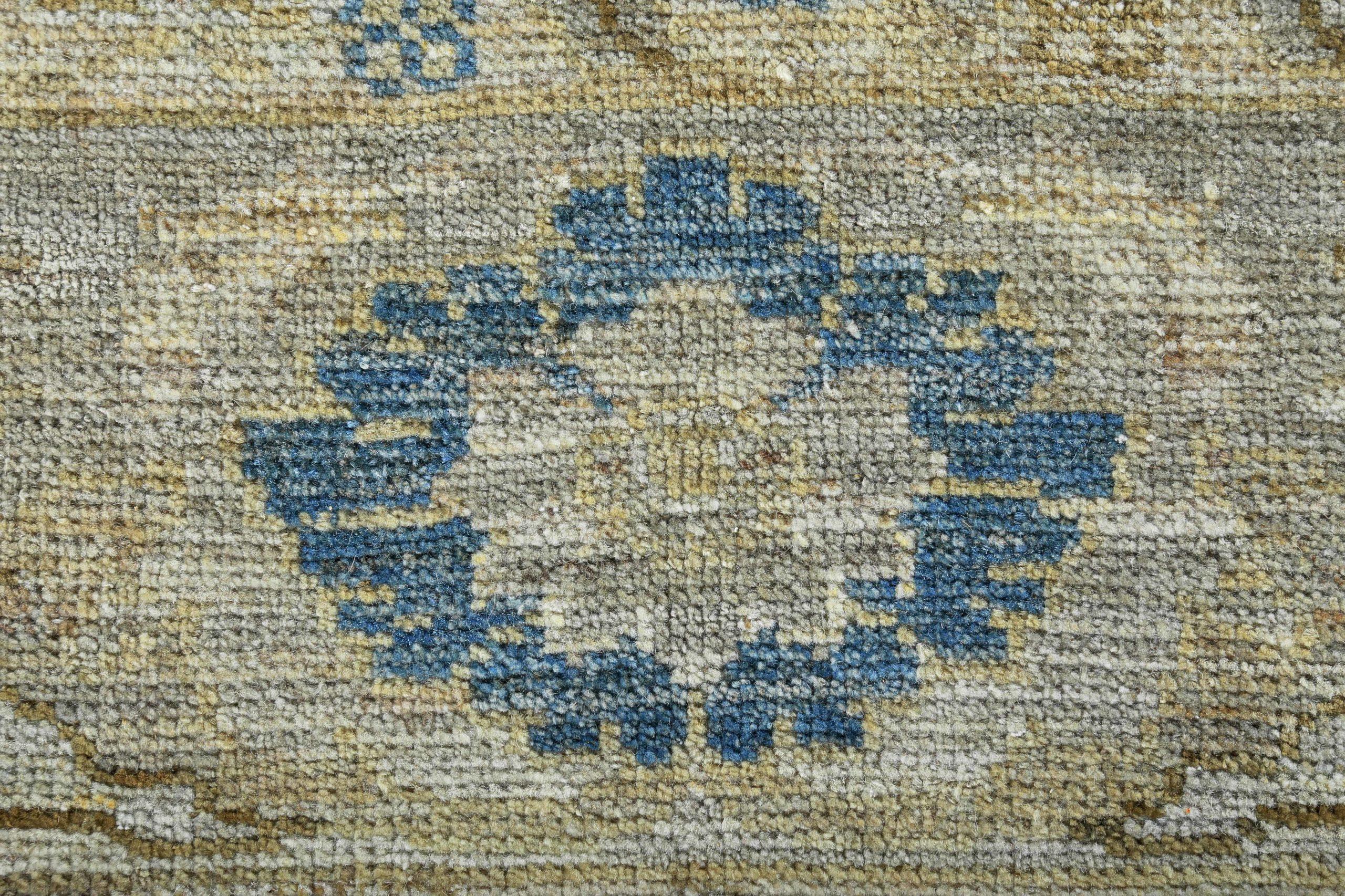Persische Sultanabad-Teppiche Circa 1990 - Wolle Blau Grau Grün Design - 89117 im Zustand „Hervorragend“ im Angebot in Dallas, TX