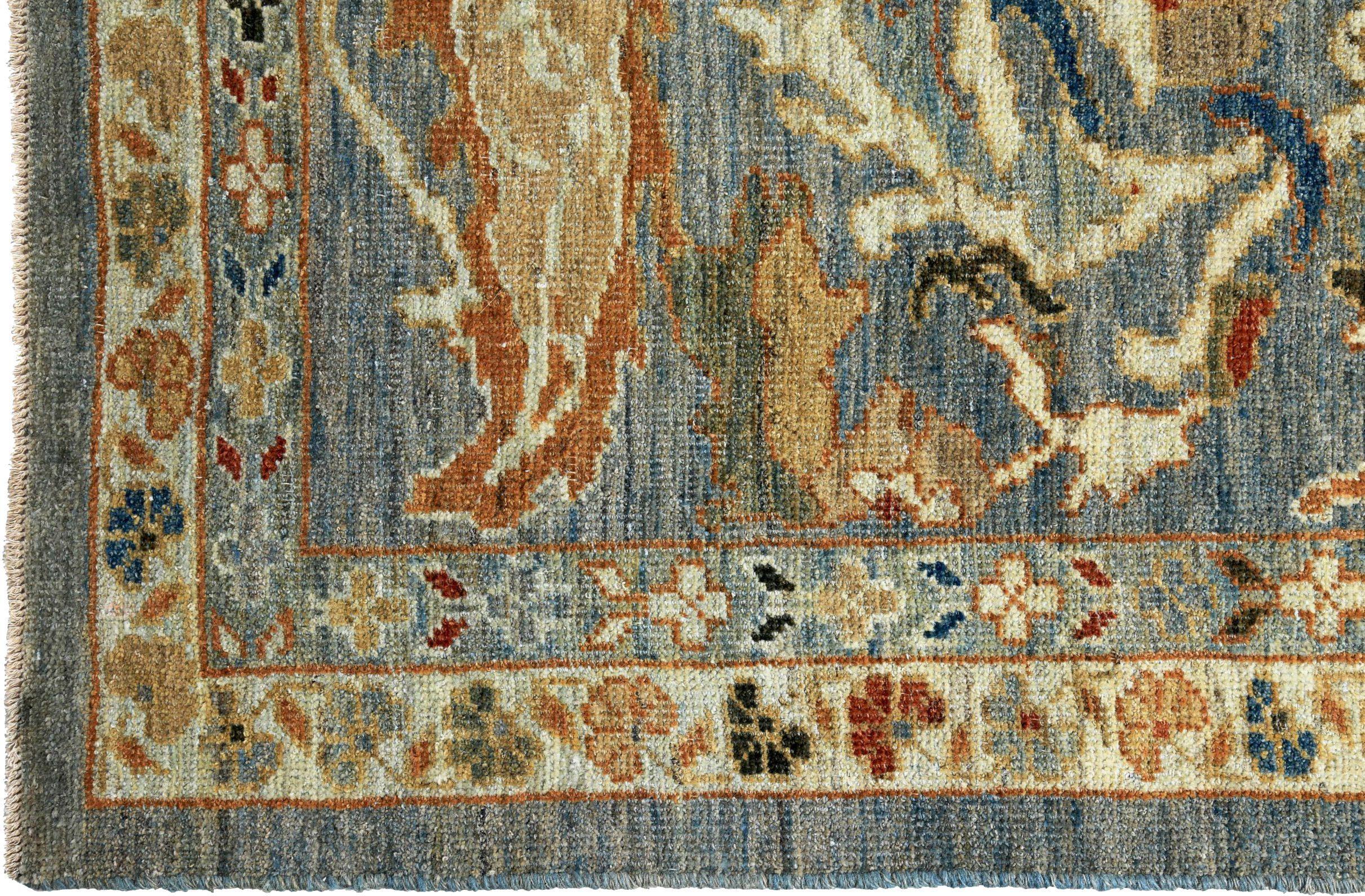 Persische Sultanabad-Teppiche Circa 1990 - Wolle Blau Grau Elfenbein Design - 89295 im Zustand „Hervorragend“ im Angebot in Dallas, TX
