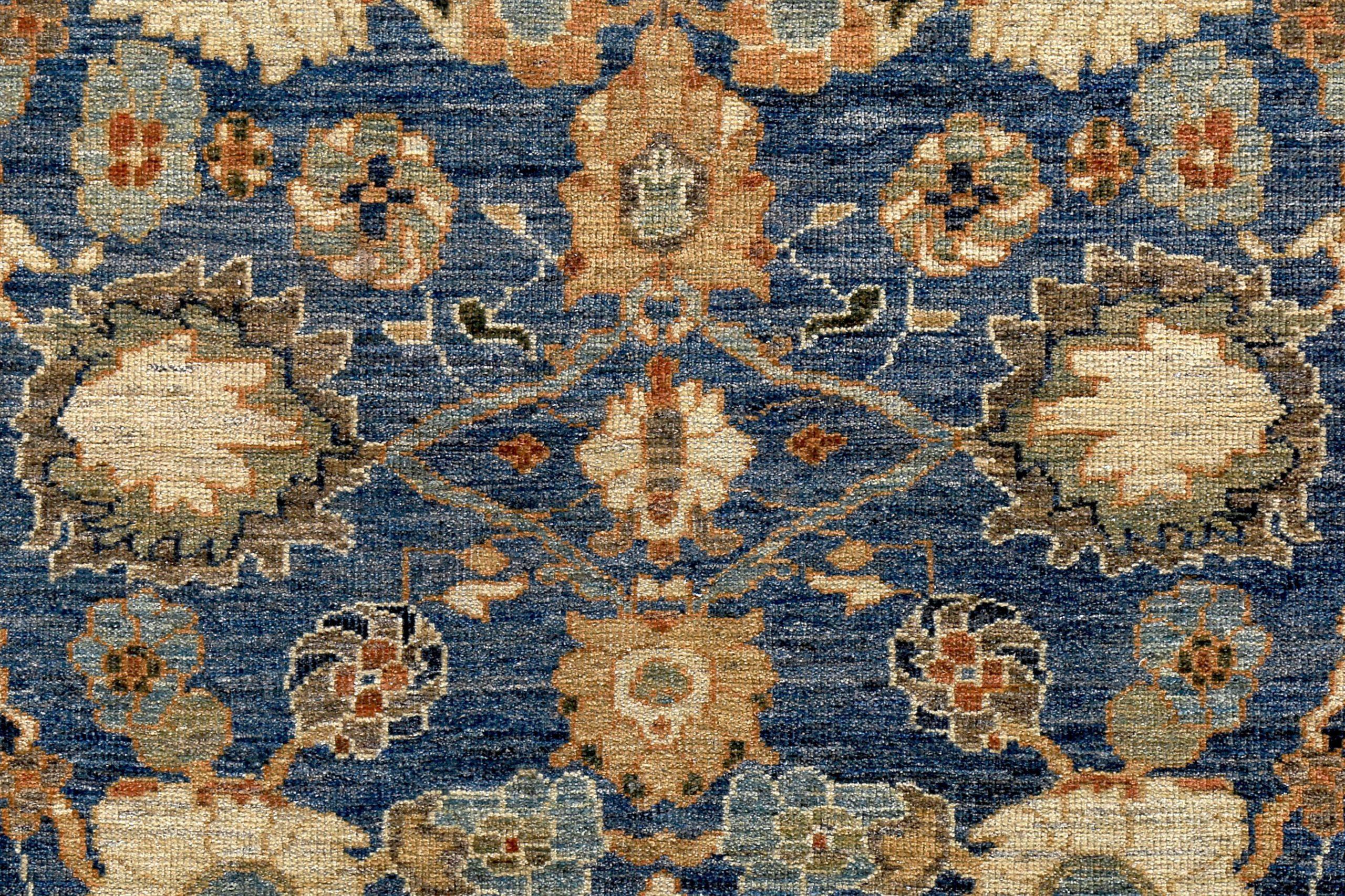 Asiatico Tappeti persiani Sultanabad Rugs Circa 1990 - Lana Blu Avorio Design - 89541 in vendita