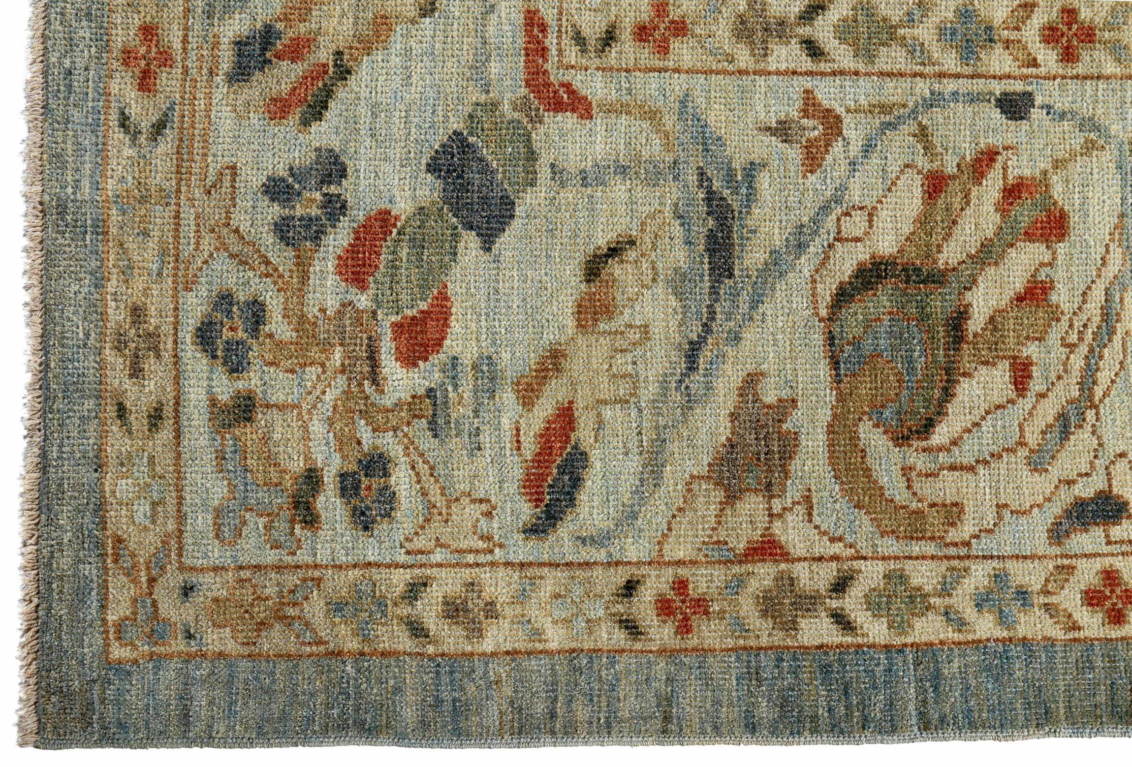 Persische Sultanabad Teppiche Circa 1990 - Wolle Braun Grau Elfenbein Design - 89125 (20. Jahrhundert) im Angebot