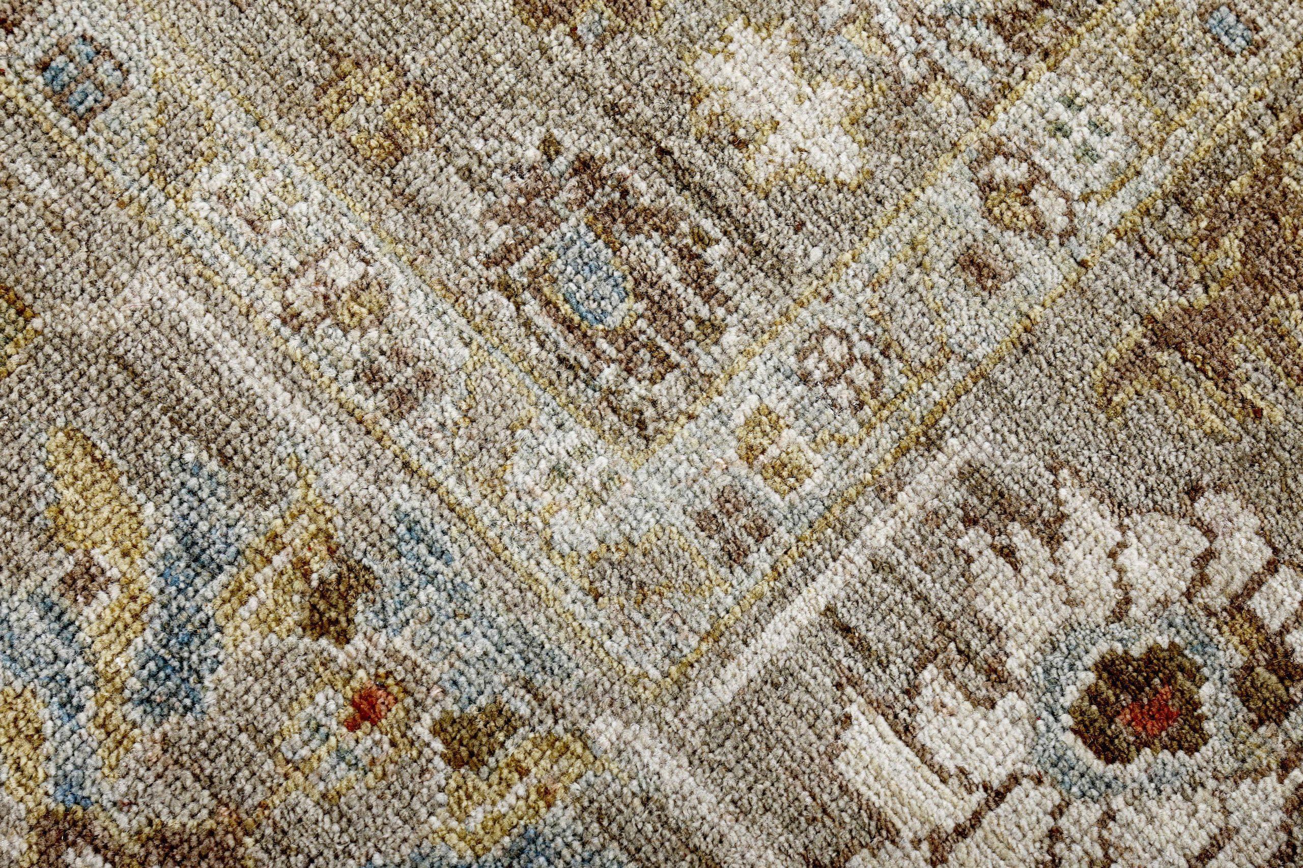XX secolo Tappeti persiani Sultanabad Rugs Circa 1990 - Lana Marrone Avorio Design - 89253 in vendita