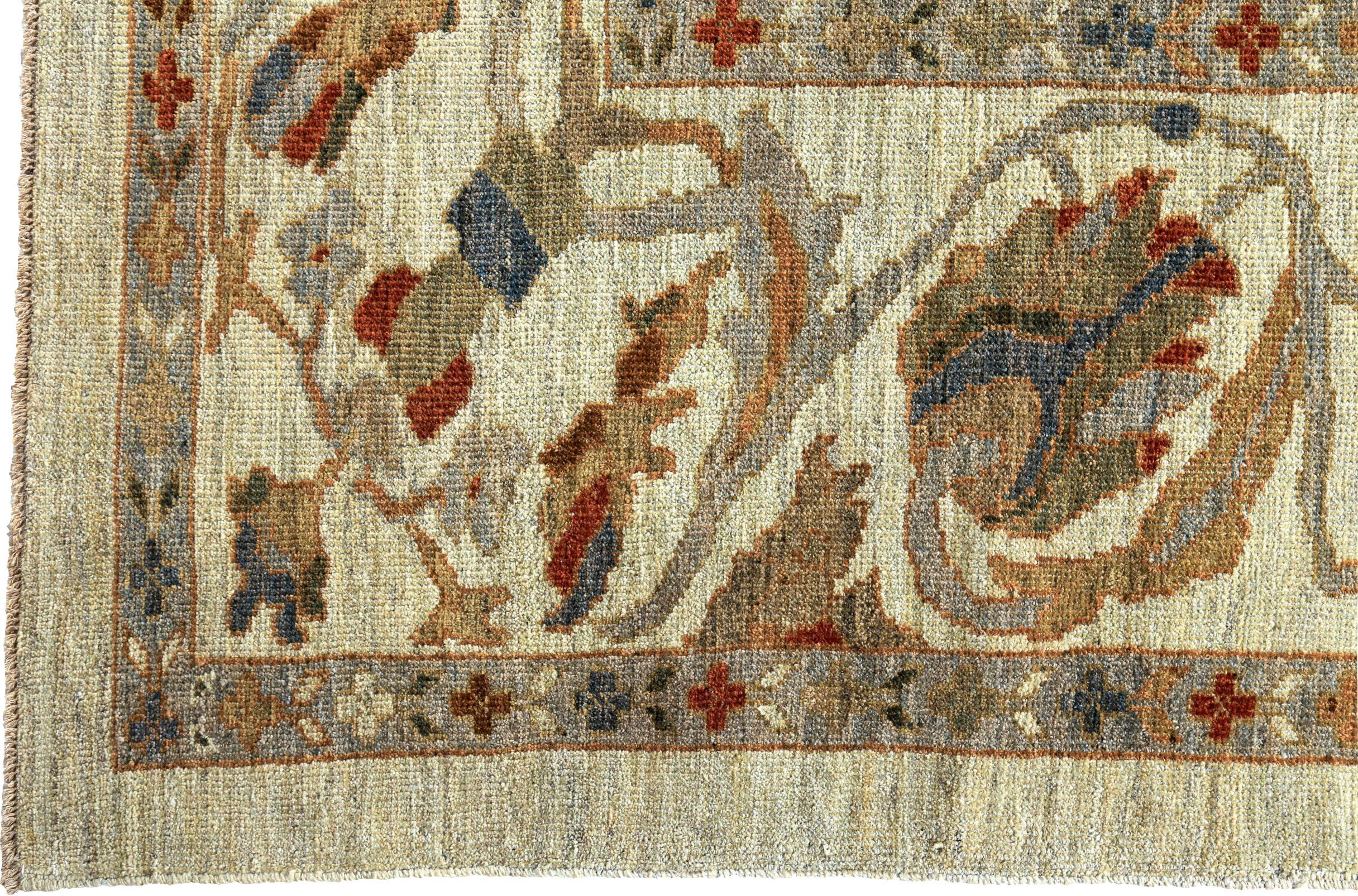 Persische Sultanabad Teppiche Circa 1990 - Wolle Braun Elfenbein Design - 89310 (20. Jahrhundert) im Angebot