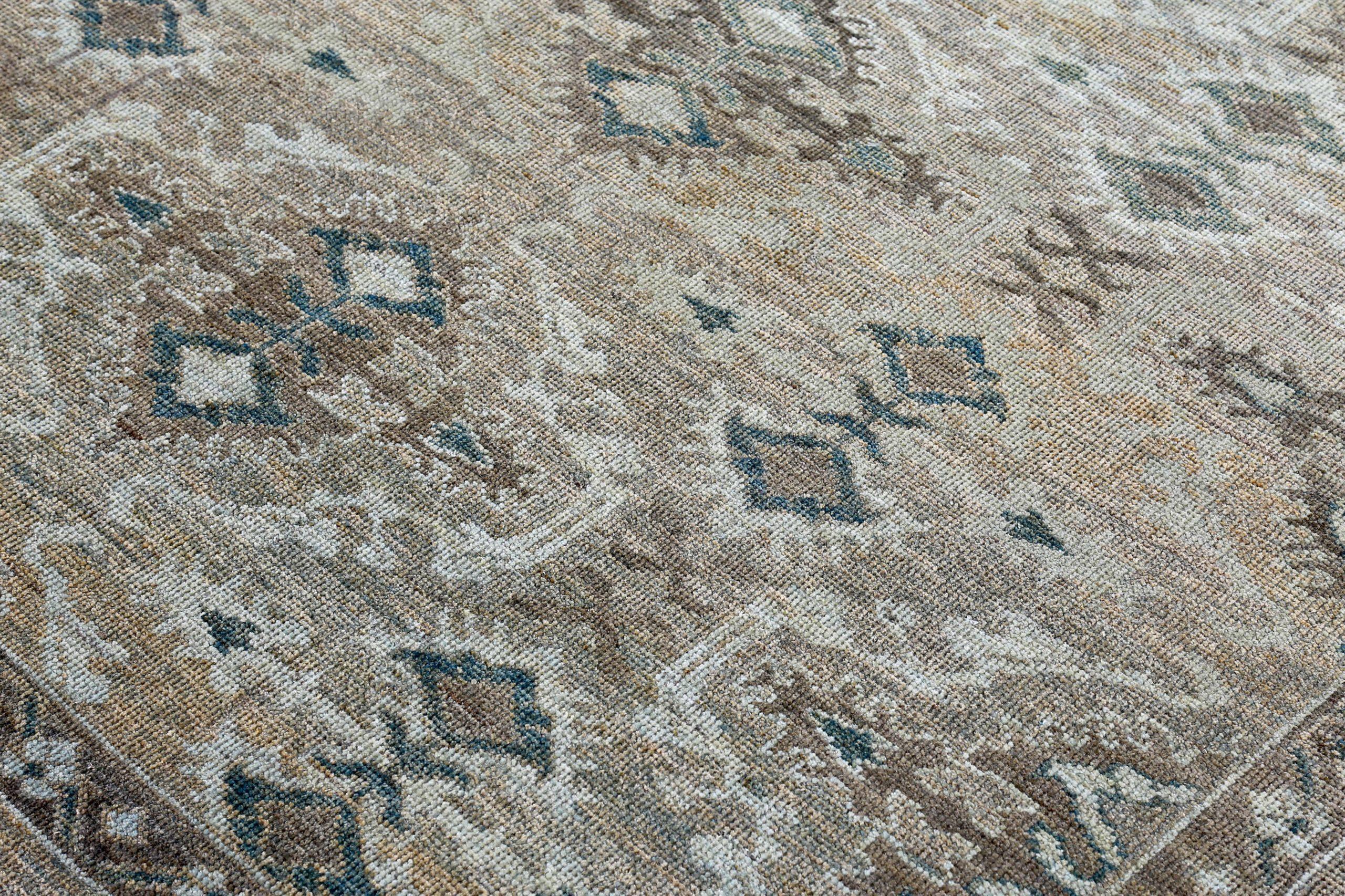 Persische Sultanabad Teppiche Circa 1990 - Wolle Braun Elfenbein Design - 89374 (Asiatisch) im Angebot