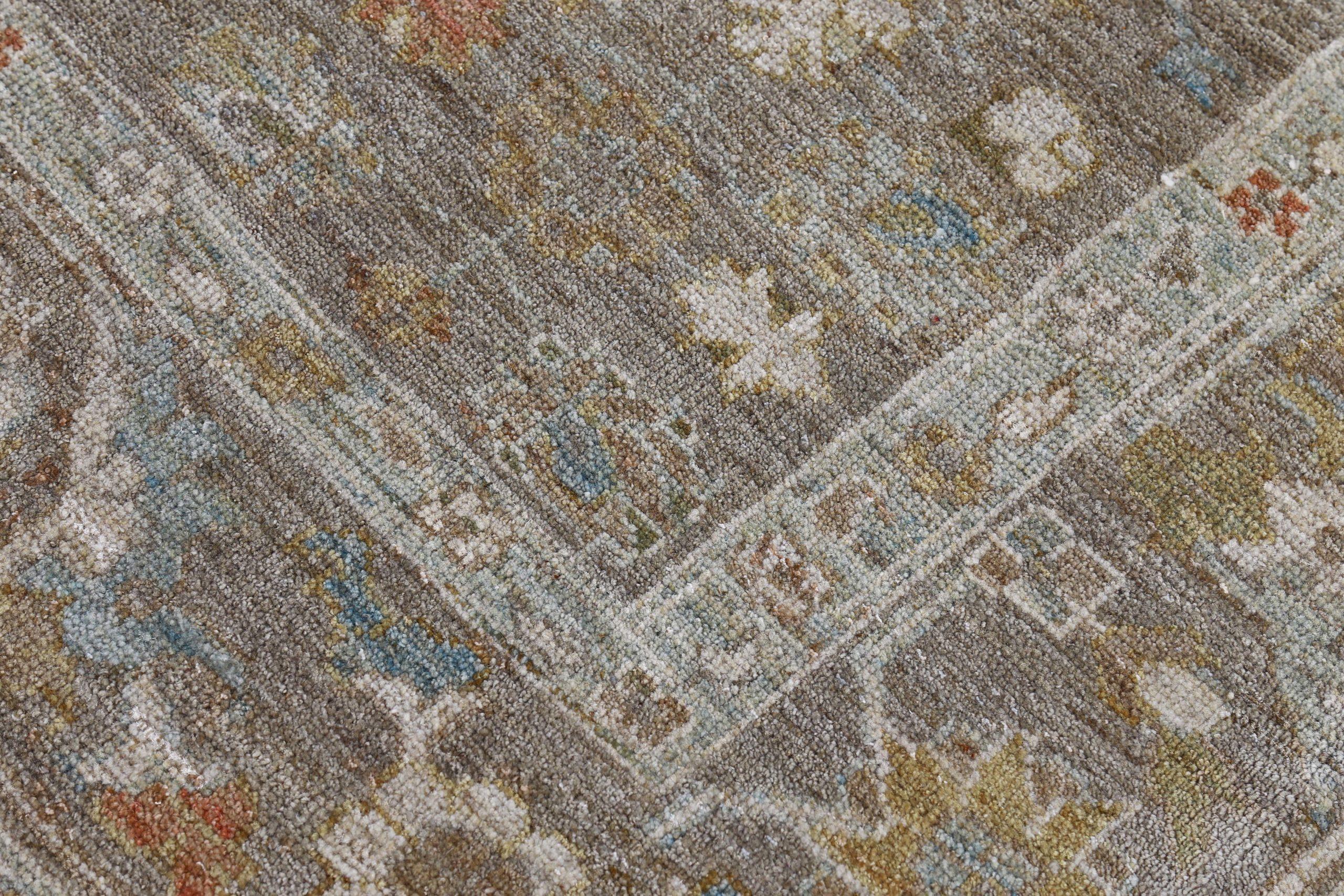 XX secolo Tappeti persiani Sultanabad Rugs Circa 1990 - Lana Marrone Avorio Design - 89483 in vendita