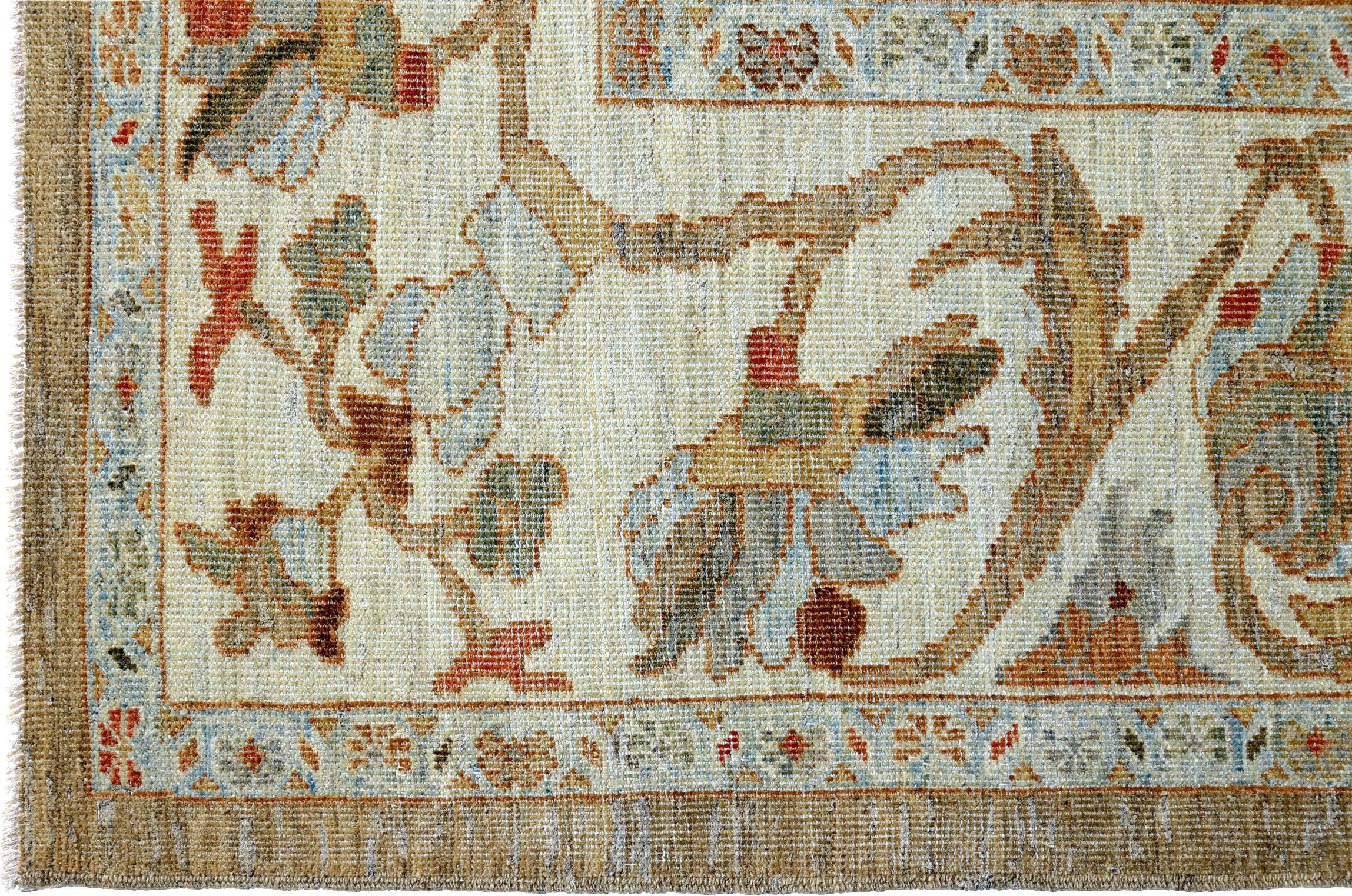 Persische Sultanabad Teppiche Circa 1990 - Wolle Braun Elfenbein Hellblau - 89157 im Zustand „Hervorragend“ im Angebot in Dallas, TX