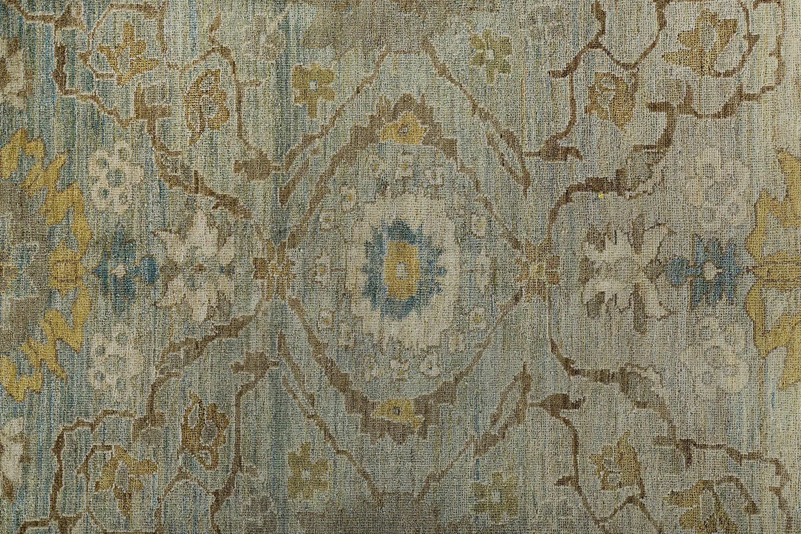 Alfombras Persas Sultanabad Rugs Circa 1990 - Lana Marrón Marfil Amarillo Design - 89149 siglo XX en venta