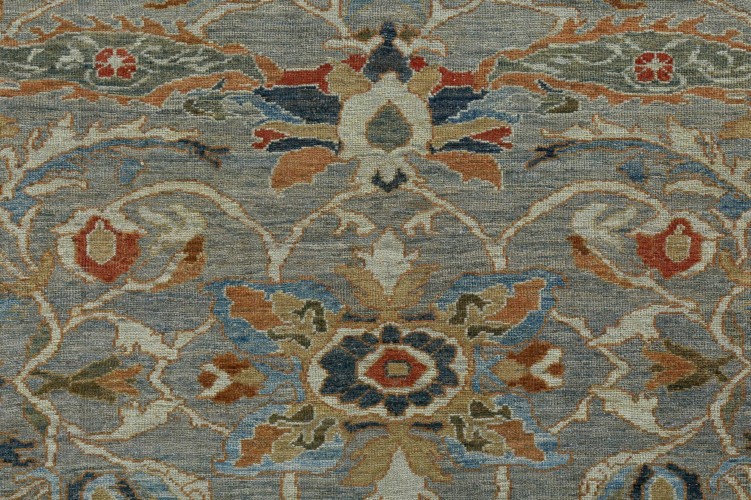 Persische Sultanabad-Teppiche Circa 1990 - Wolle Grau Elfenbein Design - 89090 im Zustand „Hervorragend“ im Angebot in Dallas, TX