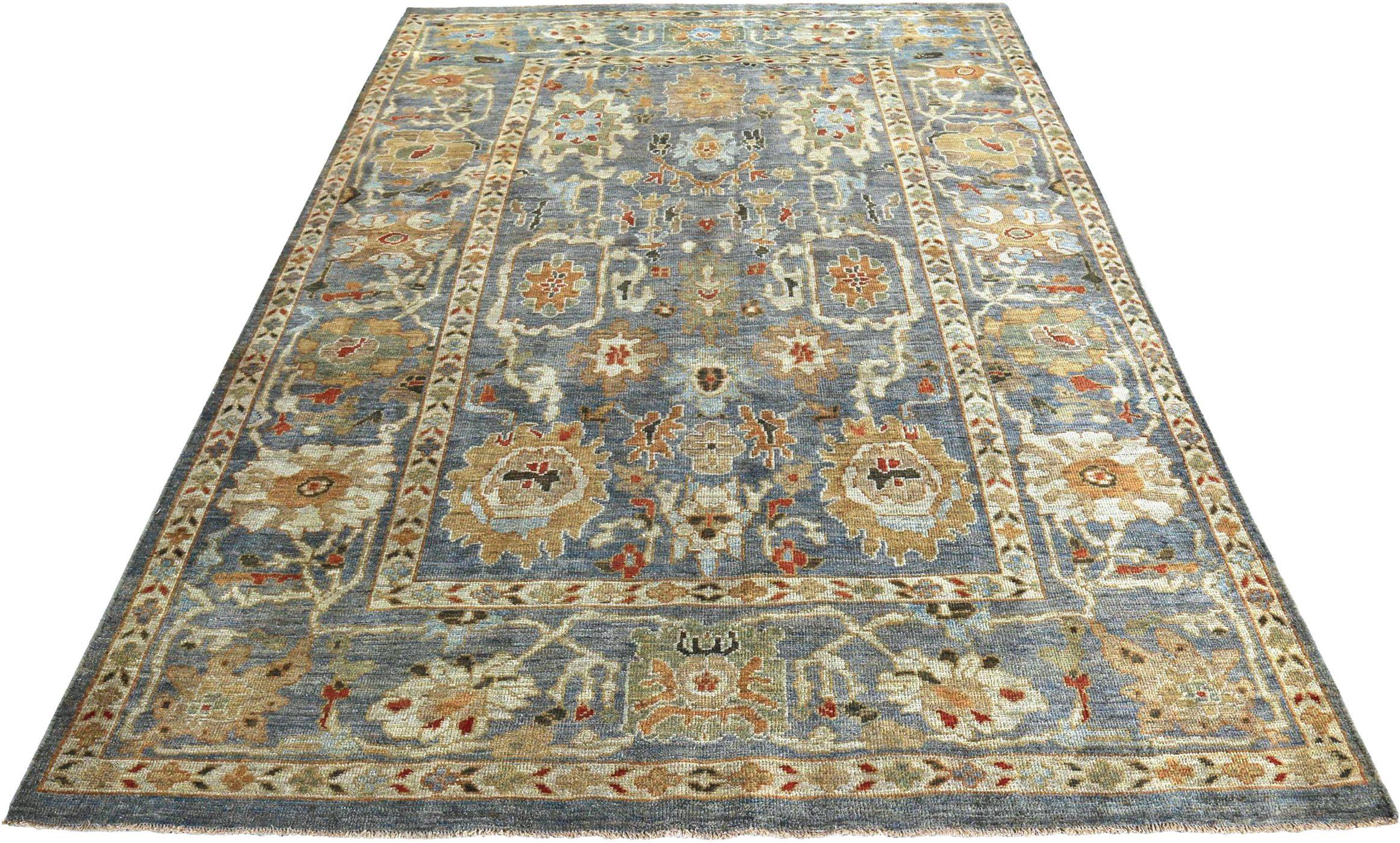 Entdecken Sie die Eleganz der persischen Sultanabad Teppiche von CIRCA 1990. Dieses exklusive Design aus Wolle und Grau-Elfenbein-Gelb ist perfekt, um Ihren Raum zu verschönern.