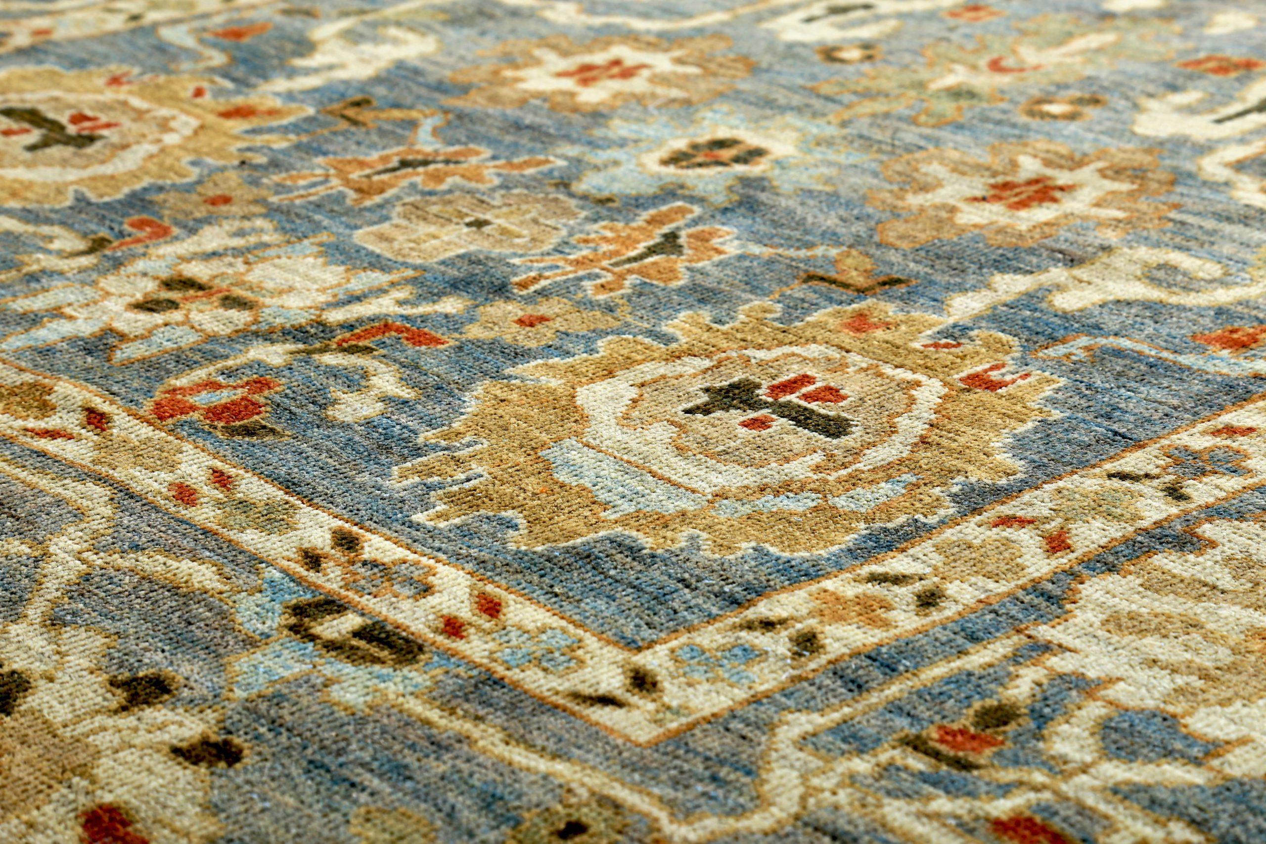 Persische Sultanabad Bereich Teppiche CIRCA 1990 - Wolle Grau Elfenbein Gelb Design - 89331 im Zustand „Hervorragend“ im Angebot in Dallas, TX