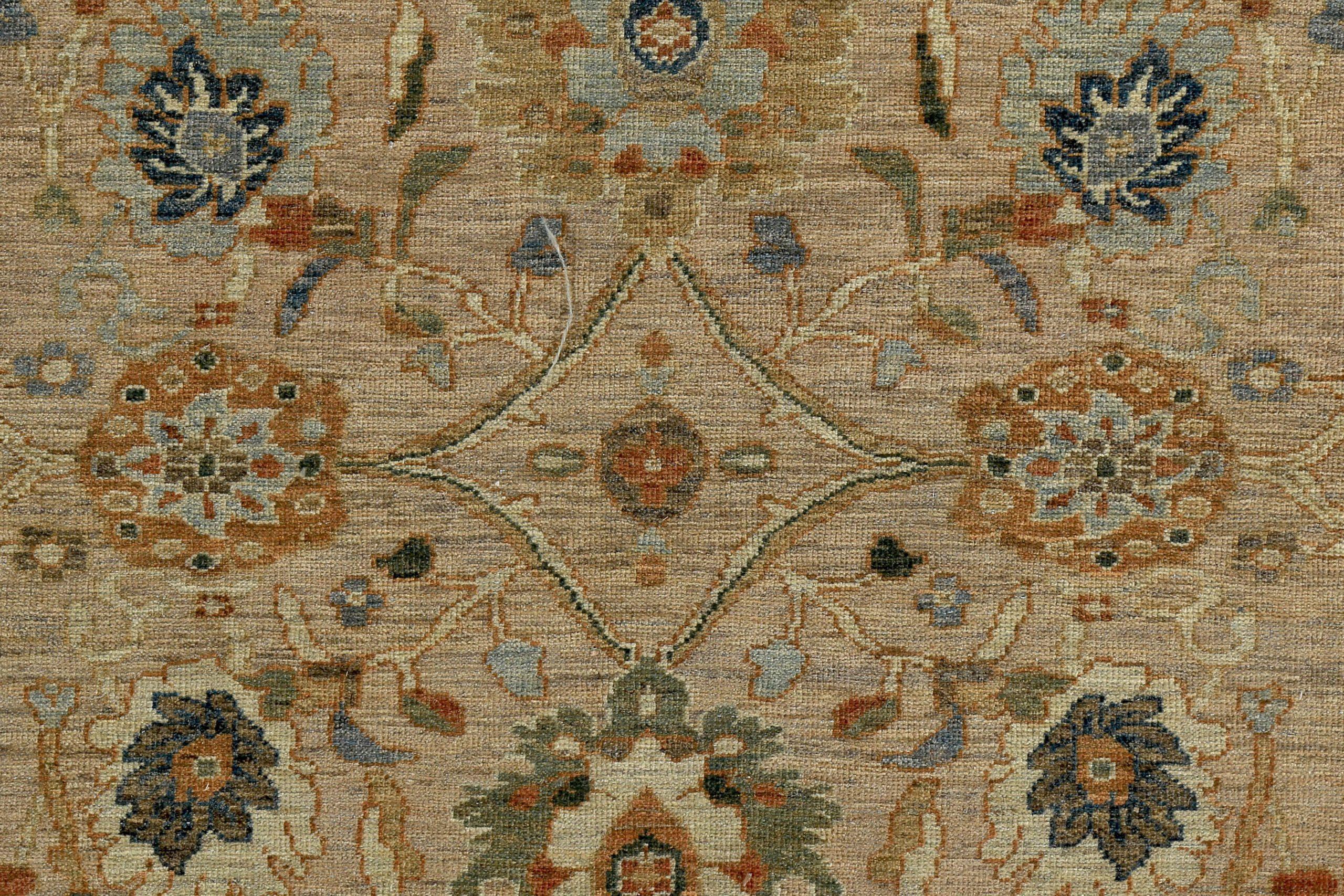 Persische Sultanabad-Teppiche Circa 1990 - Wolle Elfenbein Hellblau Design - 89325 (Asiatisch) im Angebot