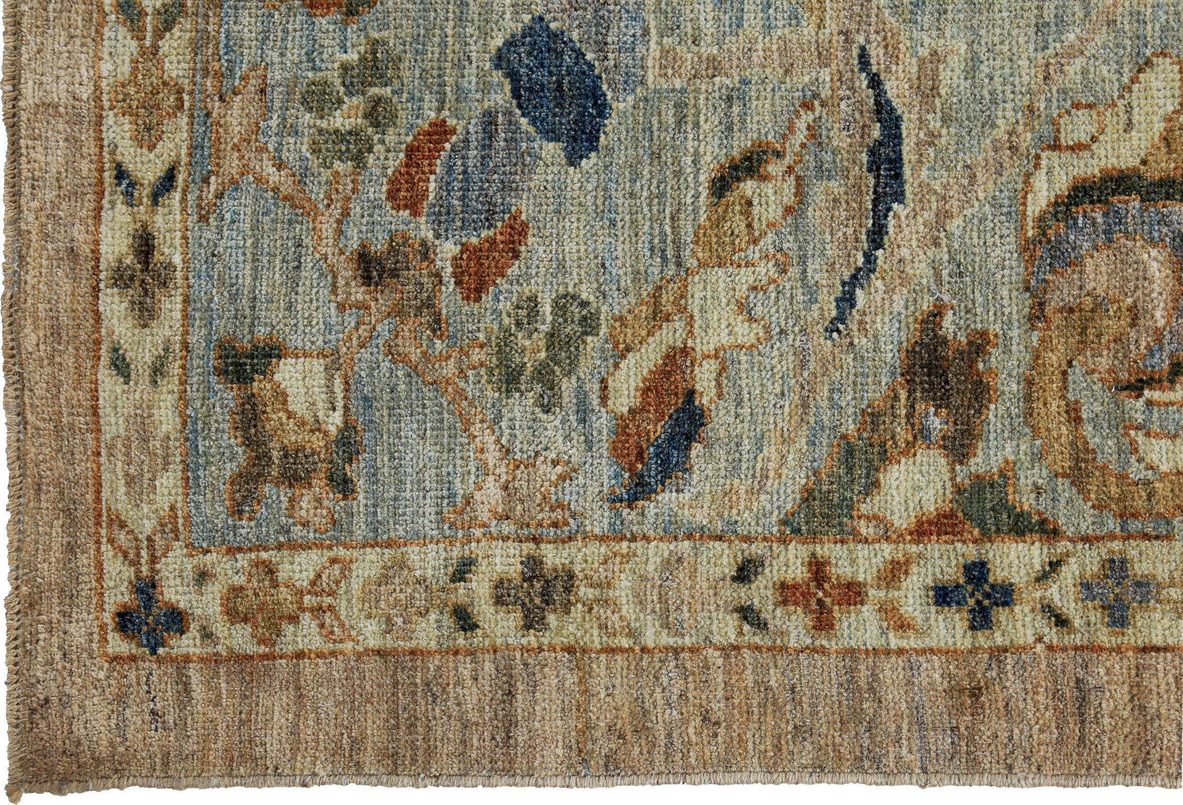 Persische Sultanabad-Teppiche Circa 1990 - Wolle Elfenbein Hellblau Design - 89325 im Zustand „Hervorragend“ im Angebot in Dallas, TX