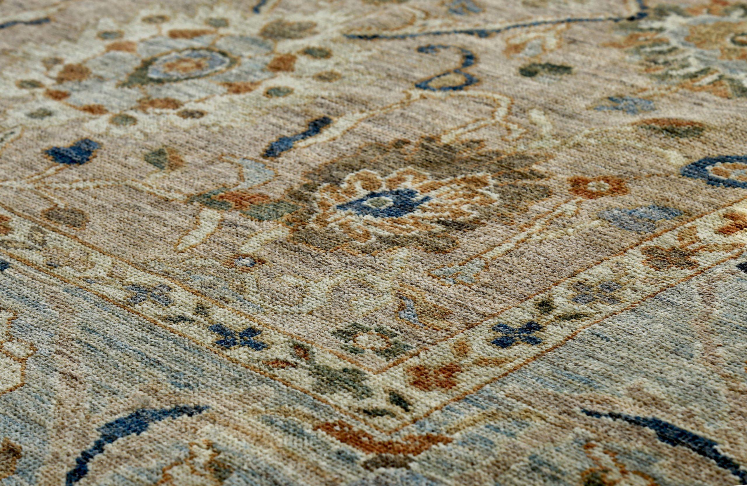 Persische Sultanabad-Teppiche Circa 1990 - Wolle Elfenbein Hellblau Design - 89325 (20. Jahrhundert) im Angebot