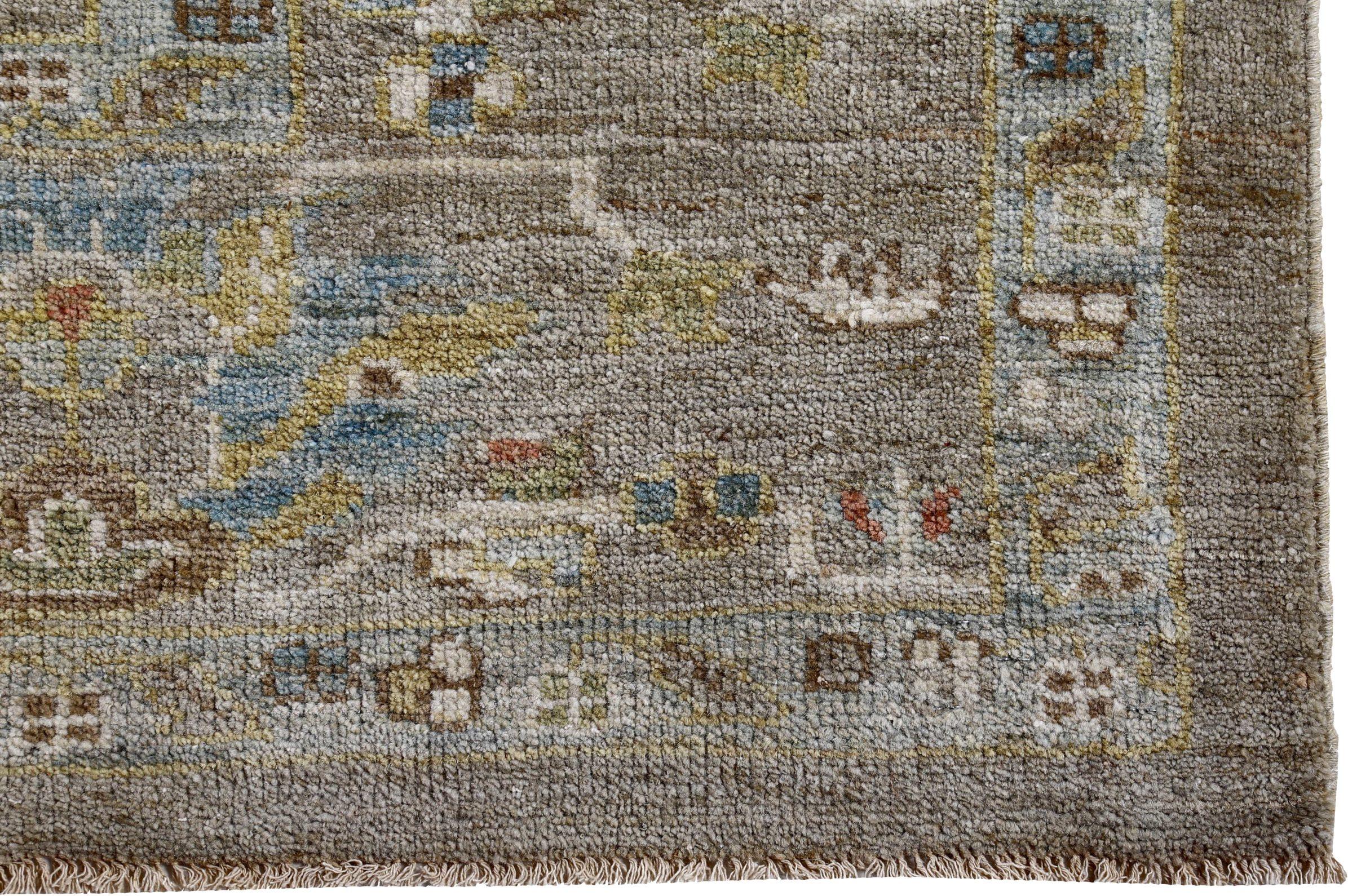 Persische Sultanabad-Teppiche Circa 1990 - Wolle Elfenbein Taupe Design - 89246 (20. Jahrhundert) im Angebot