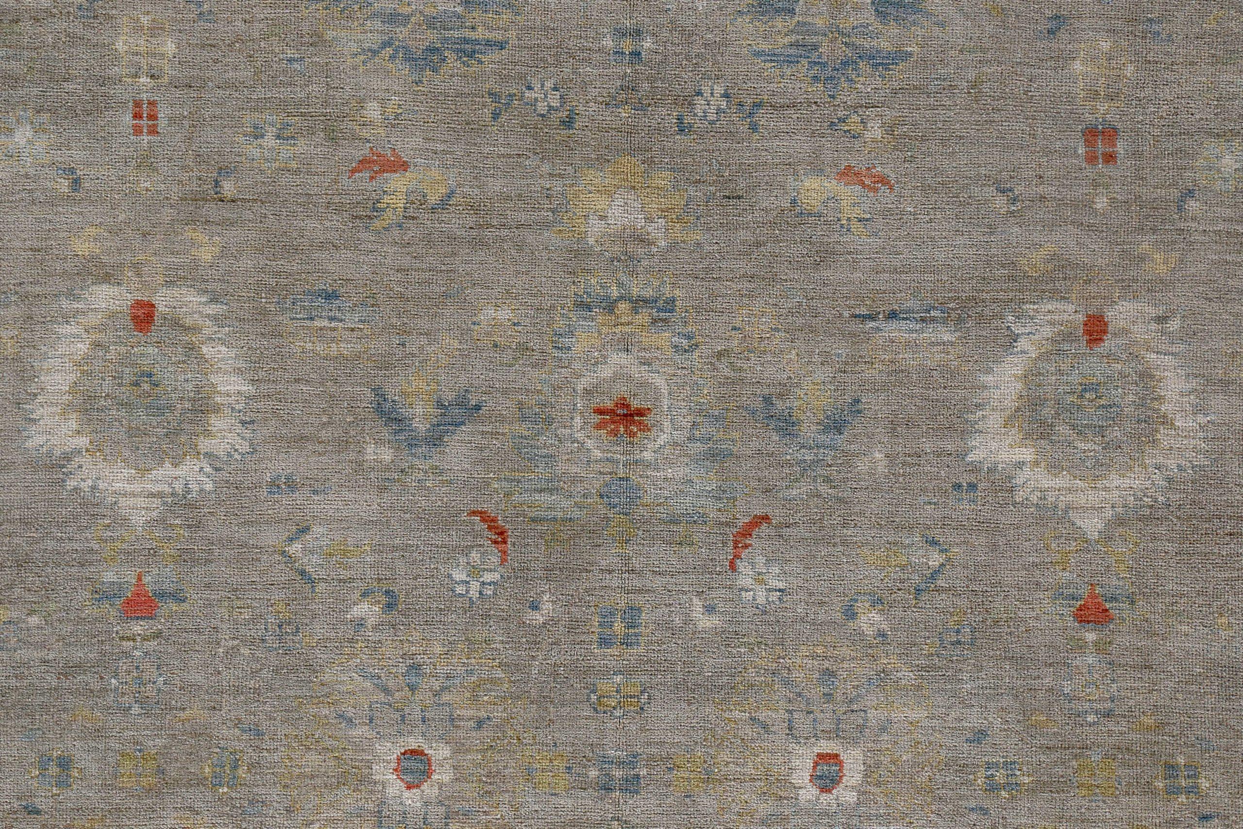 Persische Sultanabad-Teppiche Circa 1990 - Wolle Elfenbein Taupe Design - 89251 (Asiatisch) im Angebot