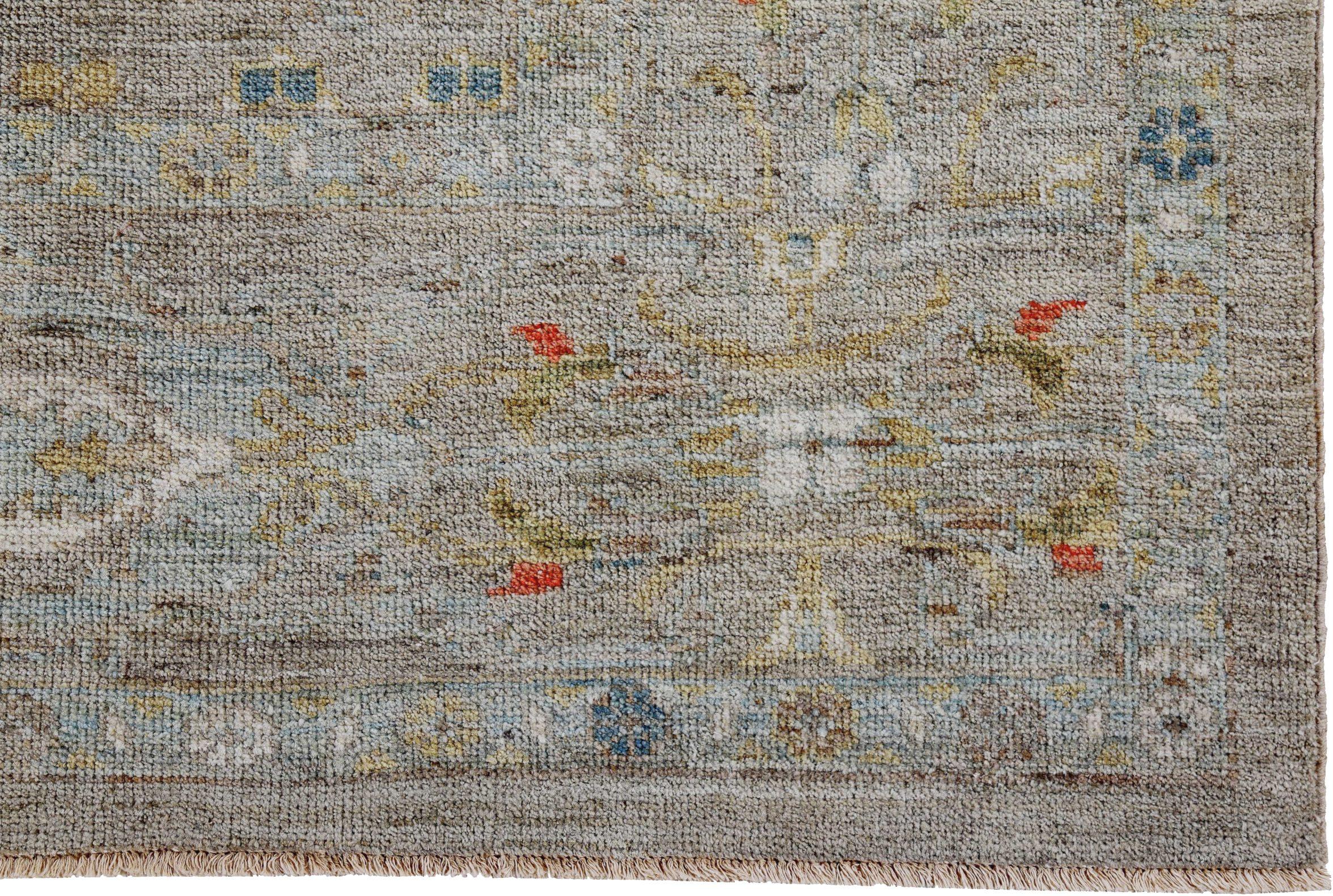 Persische Sultanabad-Teppiche Circa 1990 - Wolle Elfenbein Taupe Design - 89251 im Zustand „Hervorragend“ im Angebot in Dallas, TX