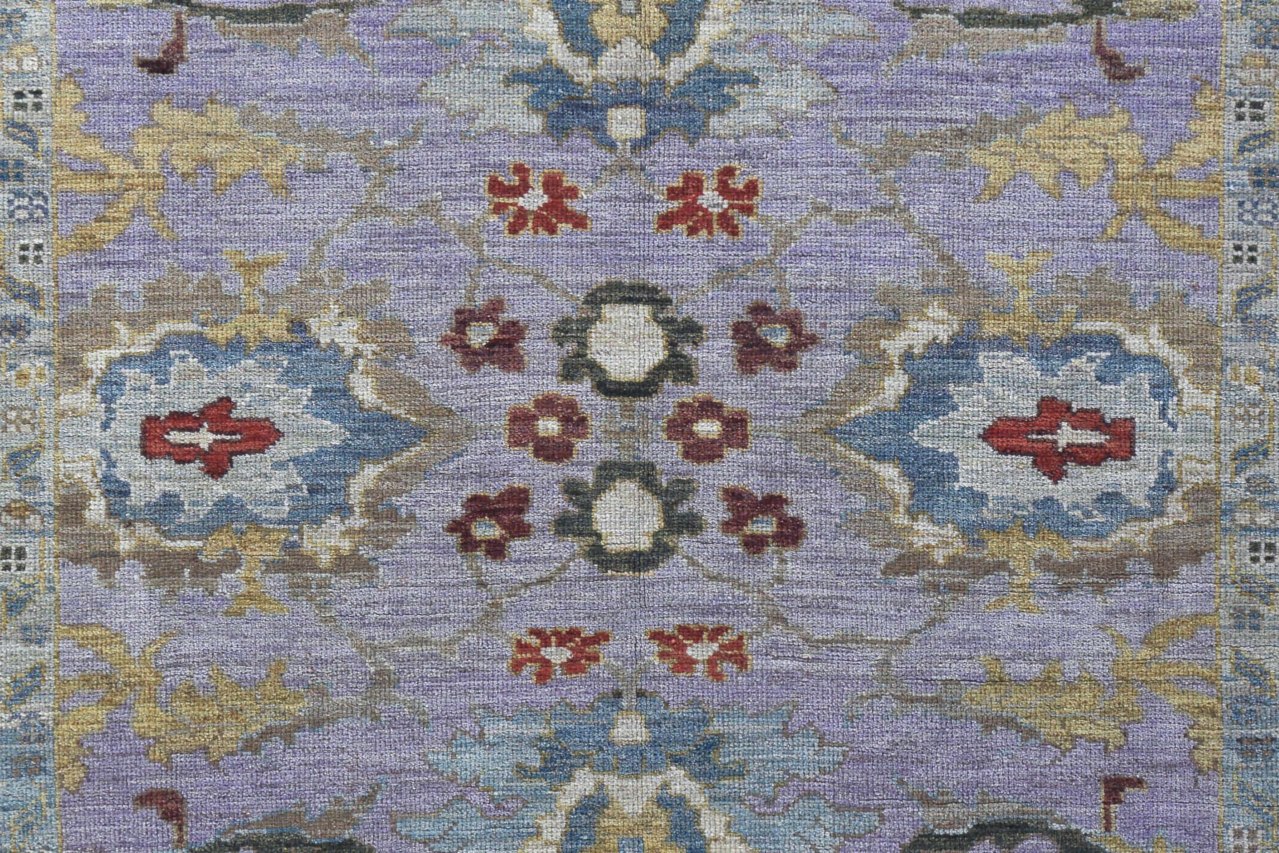 Asiatique Tapis Persan Sultanabad Circa 1990 - Laine Purpel Rouge Jaune Design - 89449 en vente