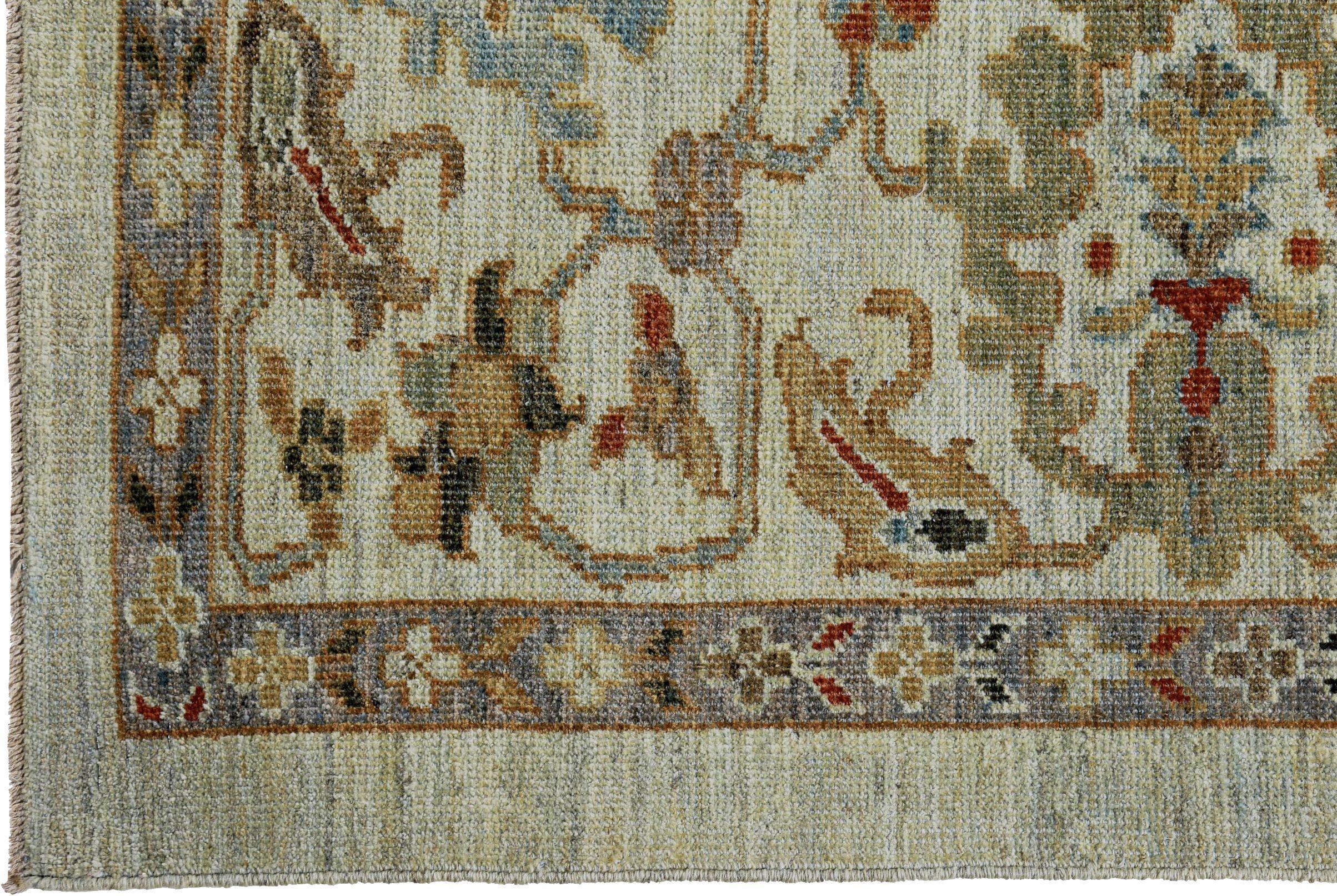 Persische Sultanabad-Teppiche - Wolle Blau Elfenbein Design - 89279 im Zustand „Hervorragend“ im Angebot in Dallas, TX