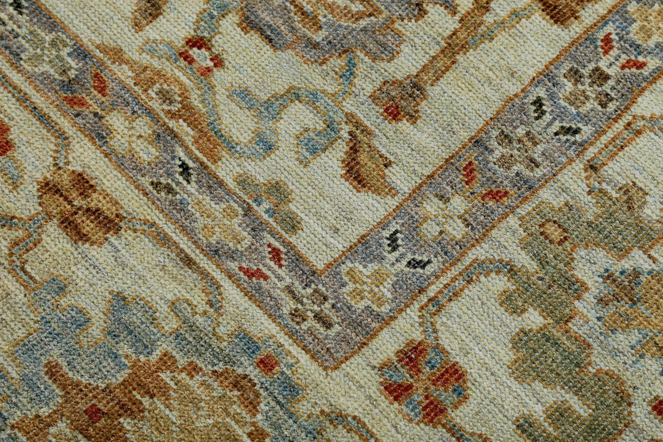 Persische Sultanabad-Teppiche - Wolle Blau Elfenbein Design - 89279 (20. Jahrhundert) im Angebot
