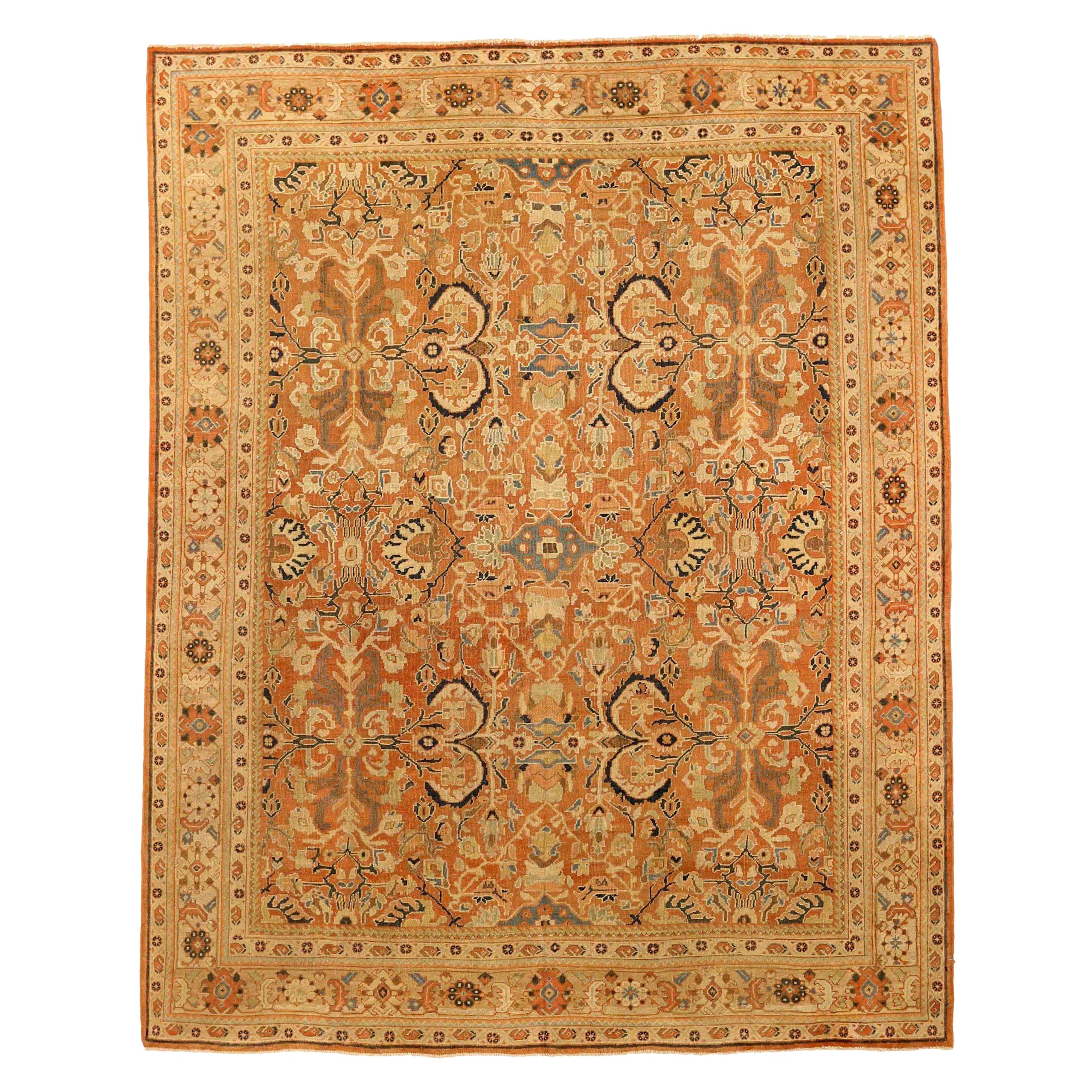 Tappeti persiani Sultanabad Rugs - Lana Blu Avorio Arancione 73128