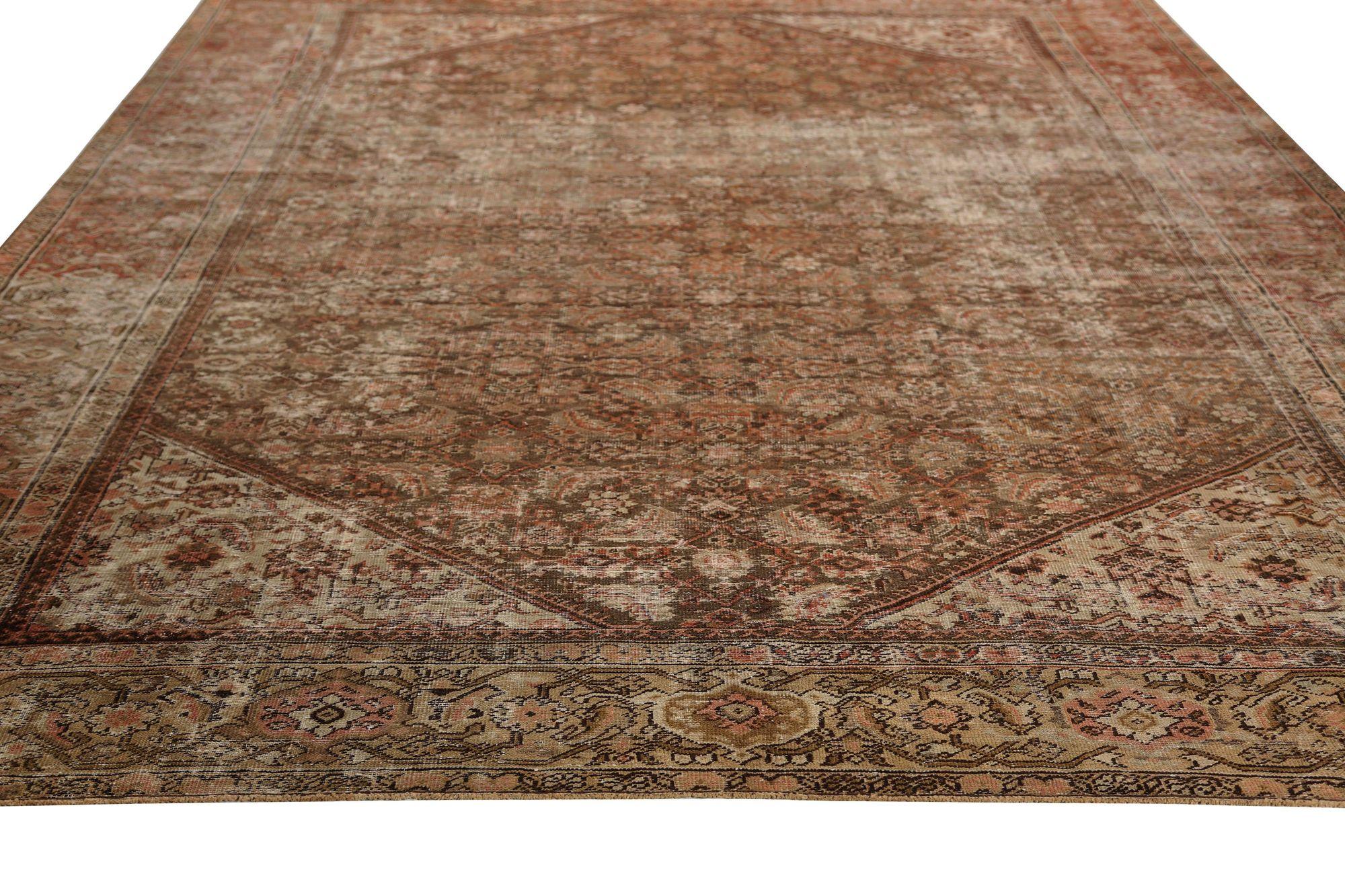 Alfombras Persas Sultanabad Rugs - Lana Marrón Diseño Verde - 96816 Iraquí en venta
