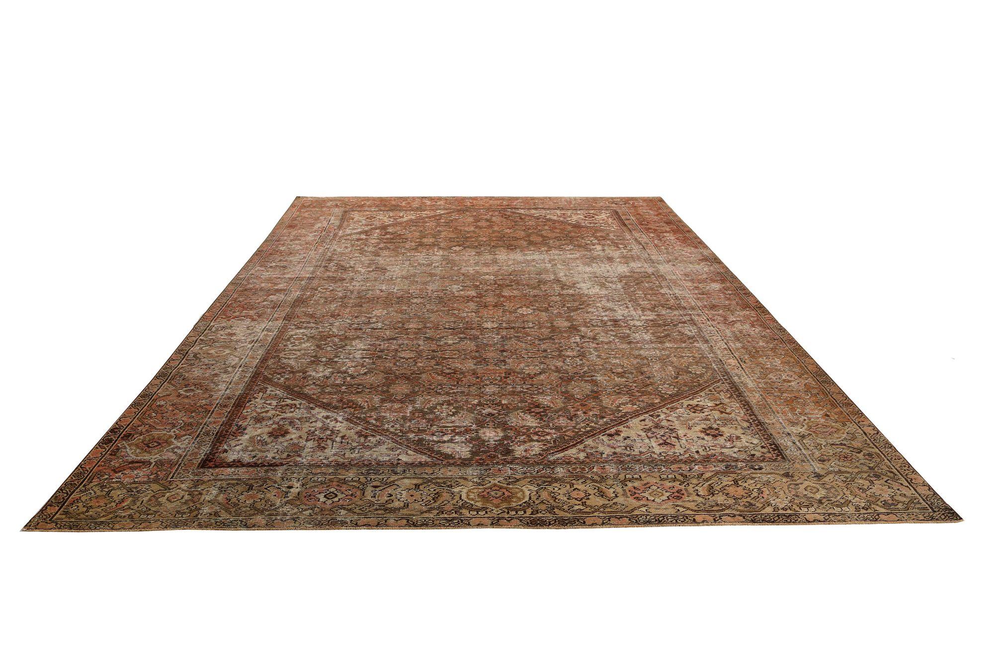 Alfombras Persas Sultanabad Rugs - Lana Marrón Diseño Verde - 96816 en Excelente estado para la venta en Dallas, TX