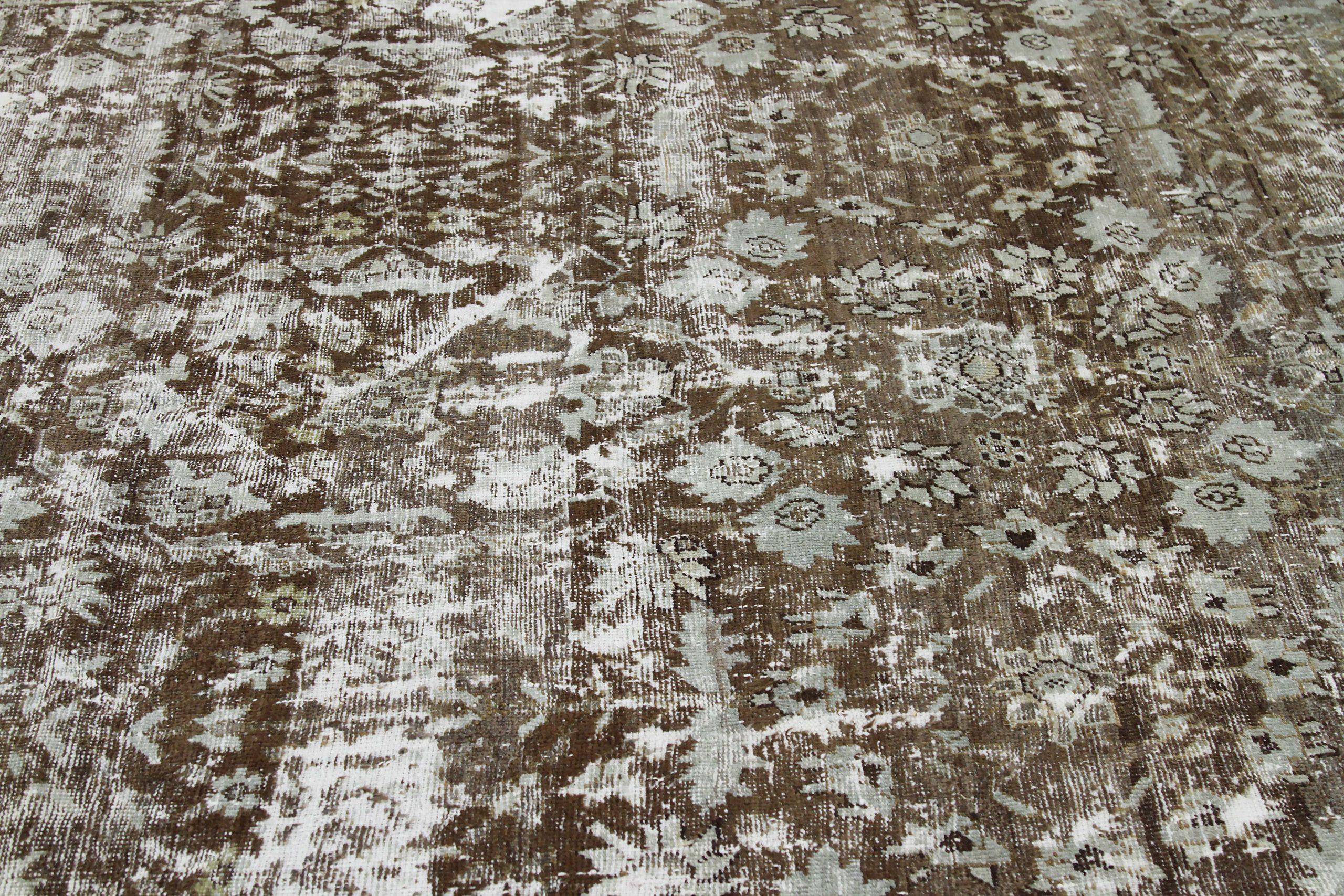 Iracheno Tappeti persiani Sultanabad Rugs - Disegno in lana marrone avorio - 88920 in vendita