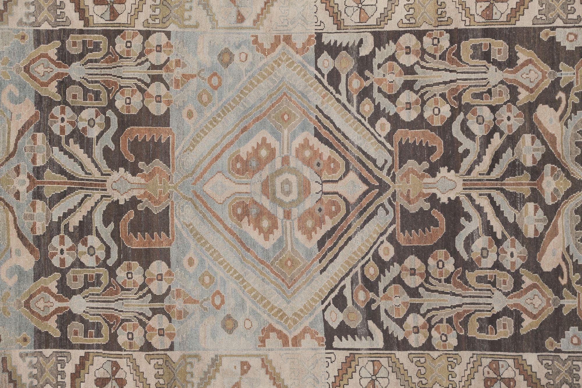 Persische Sultanabad Teppiche - Wolle Braun Elfenbein Hellblau - 98028 (Irakisch) im Angebot