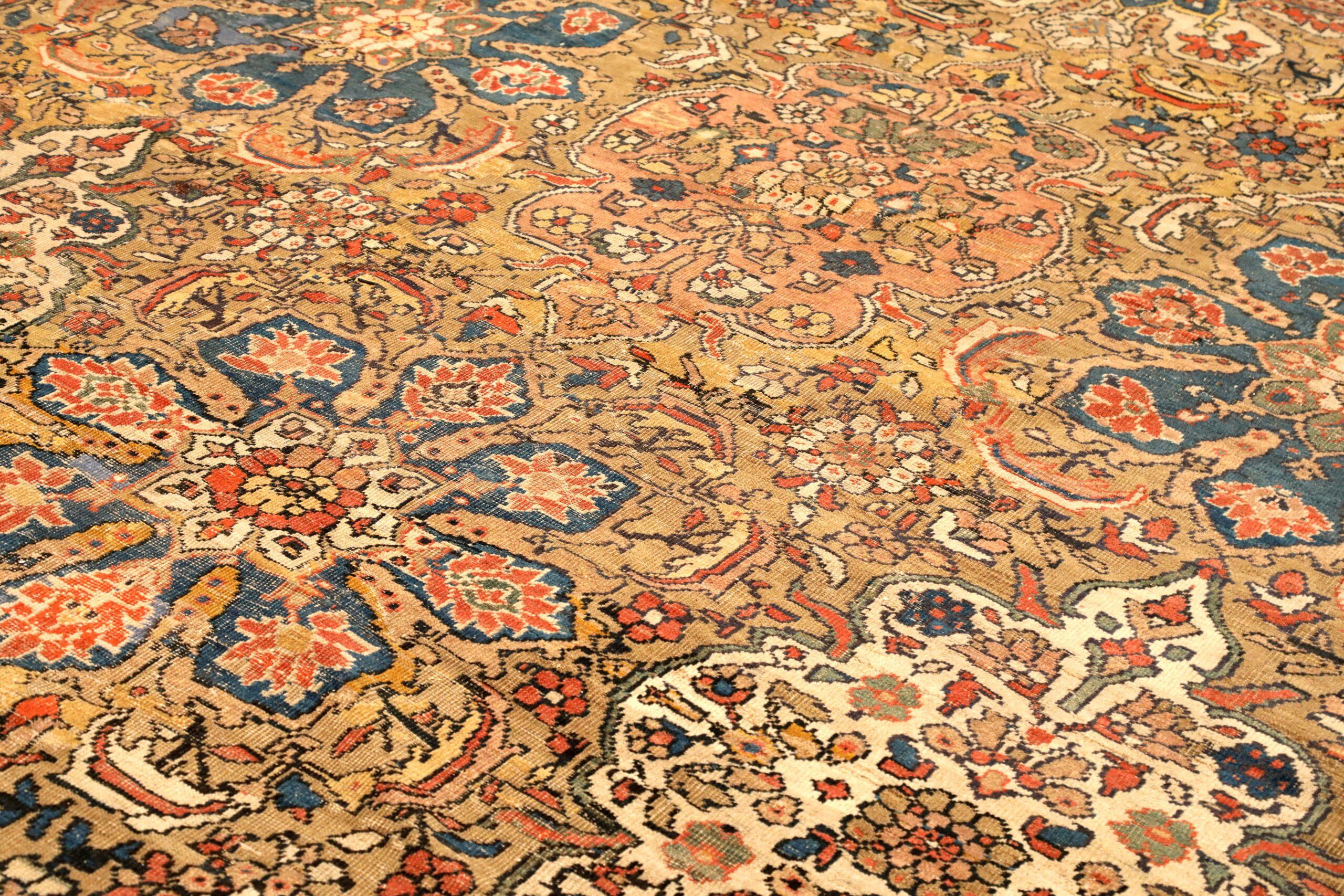 Persische Sultanabad Teppiche - Wolle Braun Elfenbein Rosa Design - 93673 (Irakisch) im Angebot