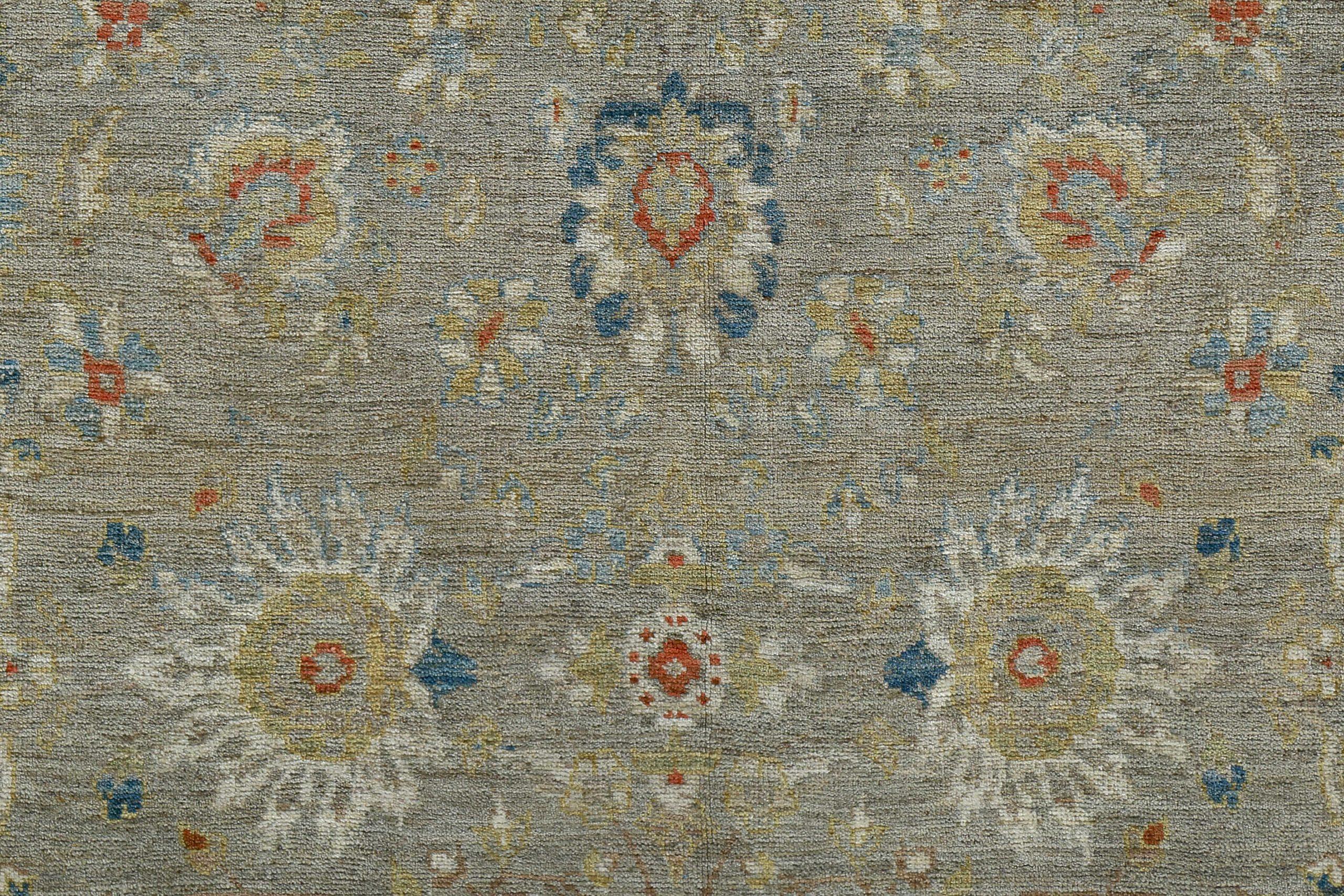 Persische Sultanabad Bereich Teppiche - Wolle Grau Elfenbein Gelb Design - 89273 (Irakisch) im Angebot