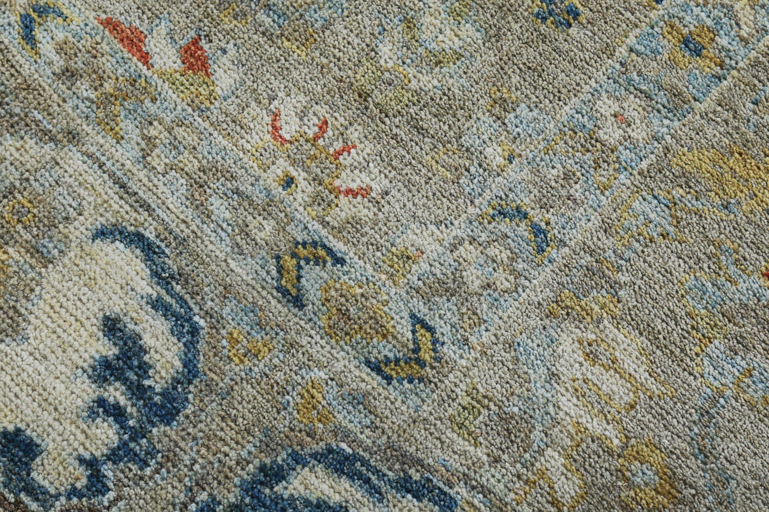 Persische Sultanabad Bereich Teppiche - Wolle Grau Elfenbein Gelb Design - 89273 (20. Jahrhundert) im Angebot