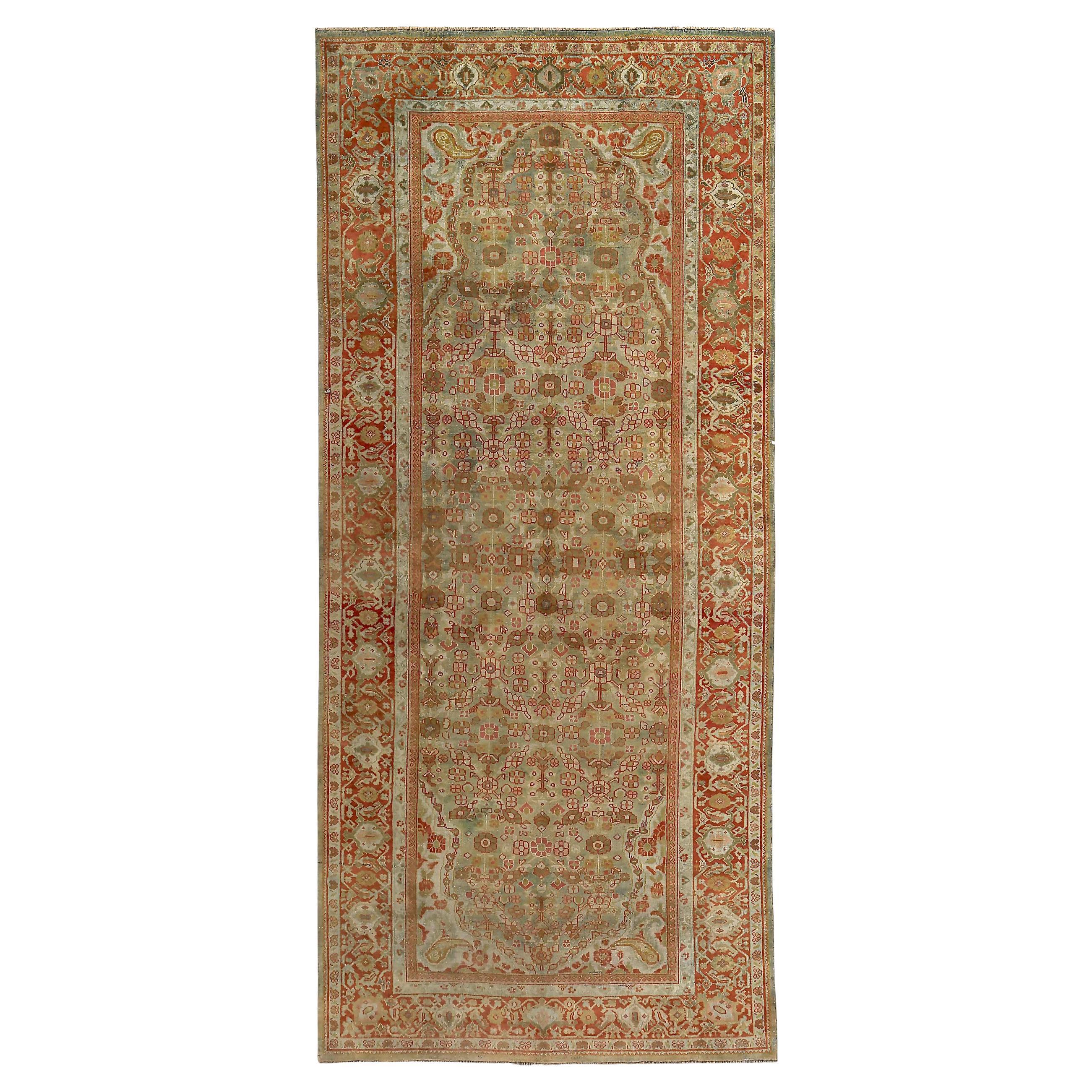 Persian Sultanabad Area Rugs - Wool Green Ivory Red Design - 89665