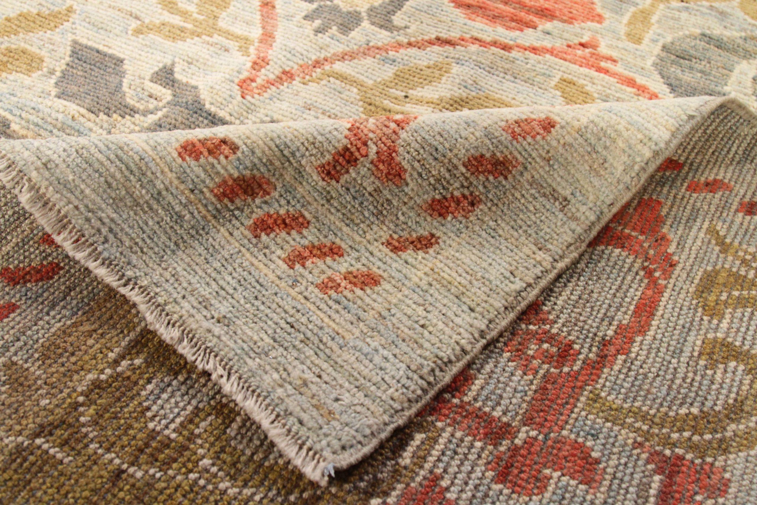 Tappeti persiani Sultanabad Rugs - Lana Verde Avorio Rosso Giallo - 88237 In condizioni ottime in vendita a Dallas, TX