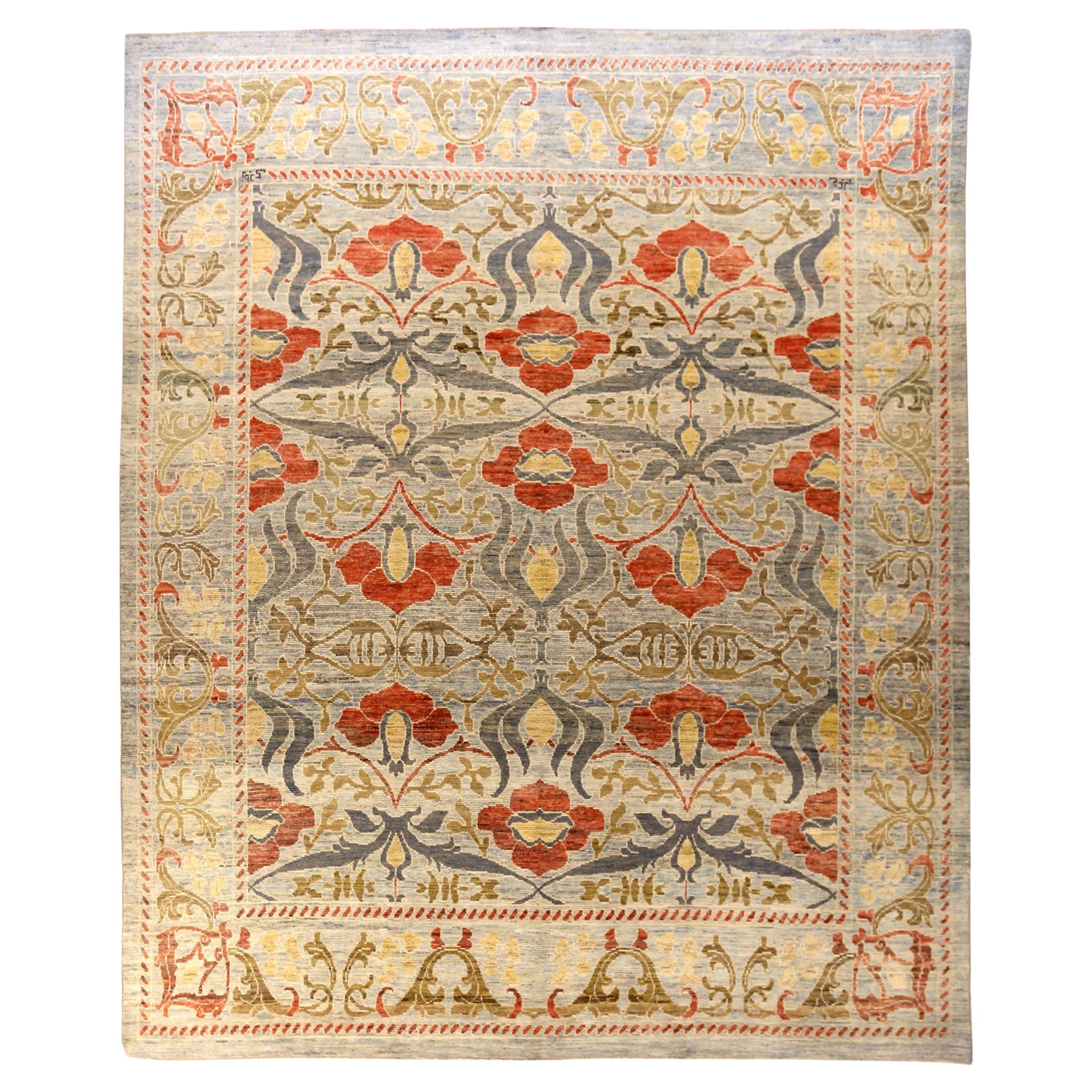 Persian Sultanabad Area Rugs - Wool Green Ivory Red Yellow - 88237