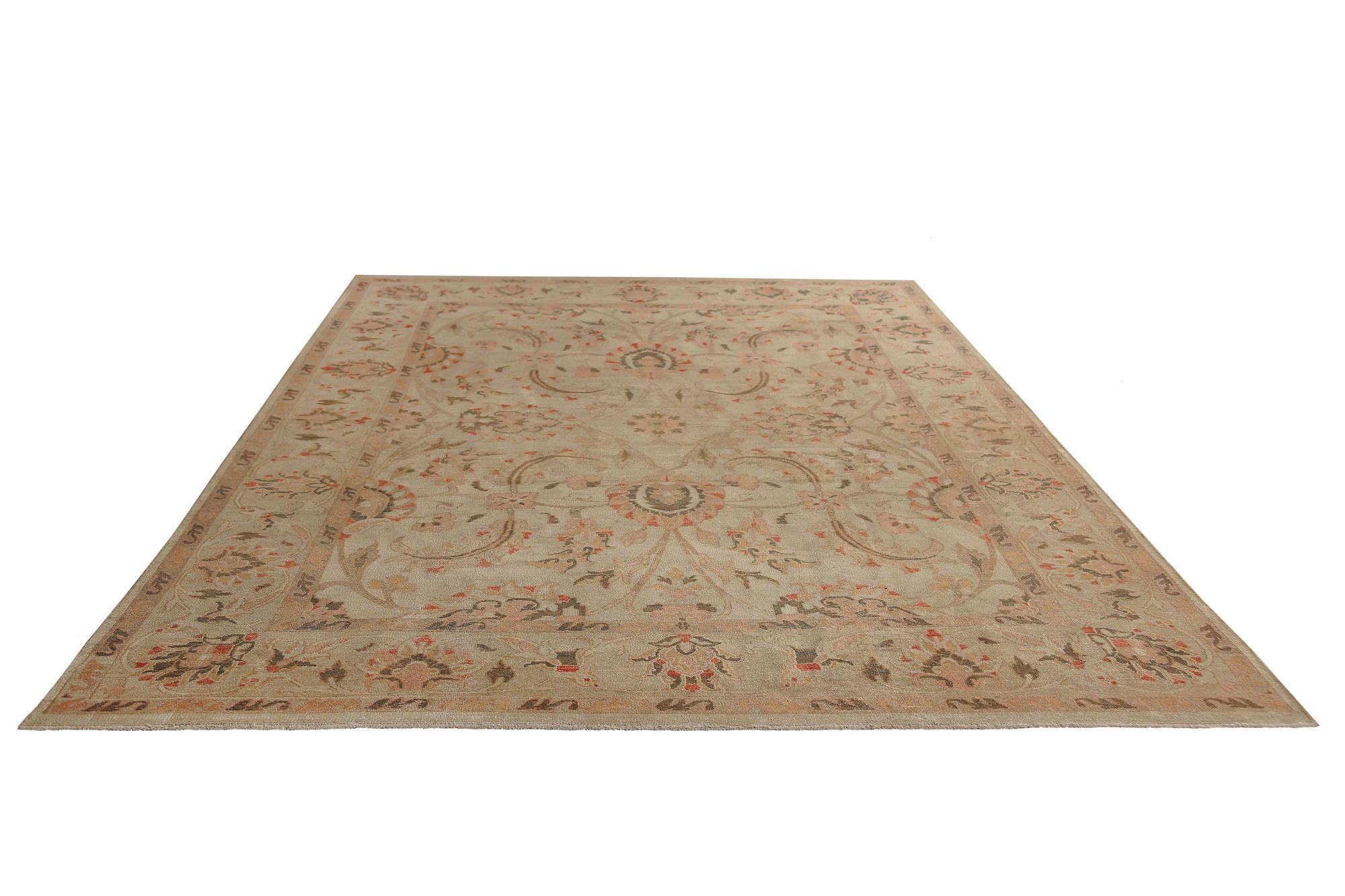 Persische Sultanabad-Teppiche aus Wolle – elfenbeinfarbenes Design – 96722 im Zustand „Hervorragend“ im Angebot in Dallas, TX